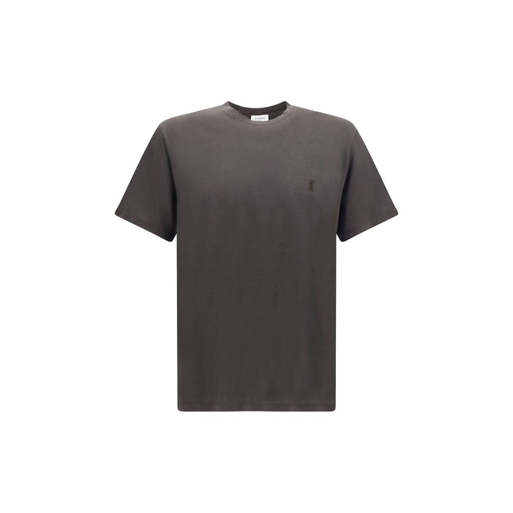 Saint Laurent Brown Silk T-Shirt Saint Laurent