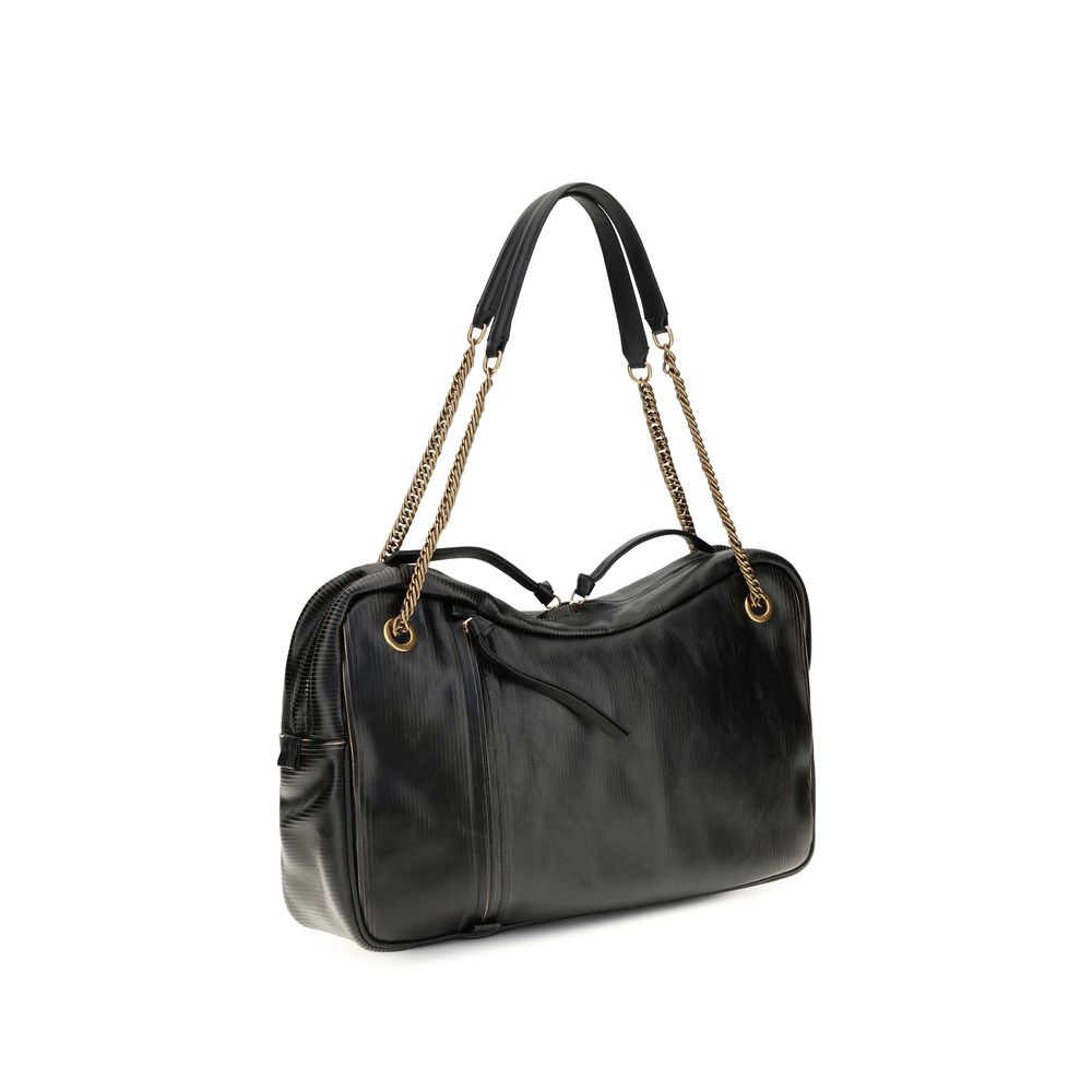Vivienne Westwood Black Calf Leather Bos Taurus Shoulder Bag Vivienne Westwood
