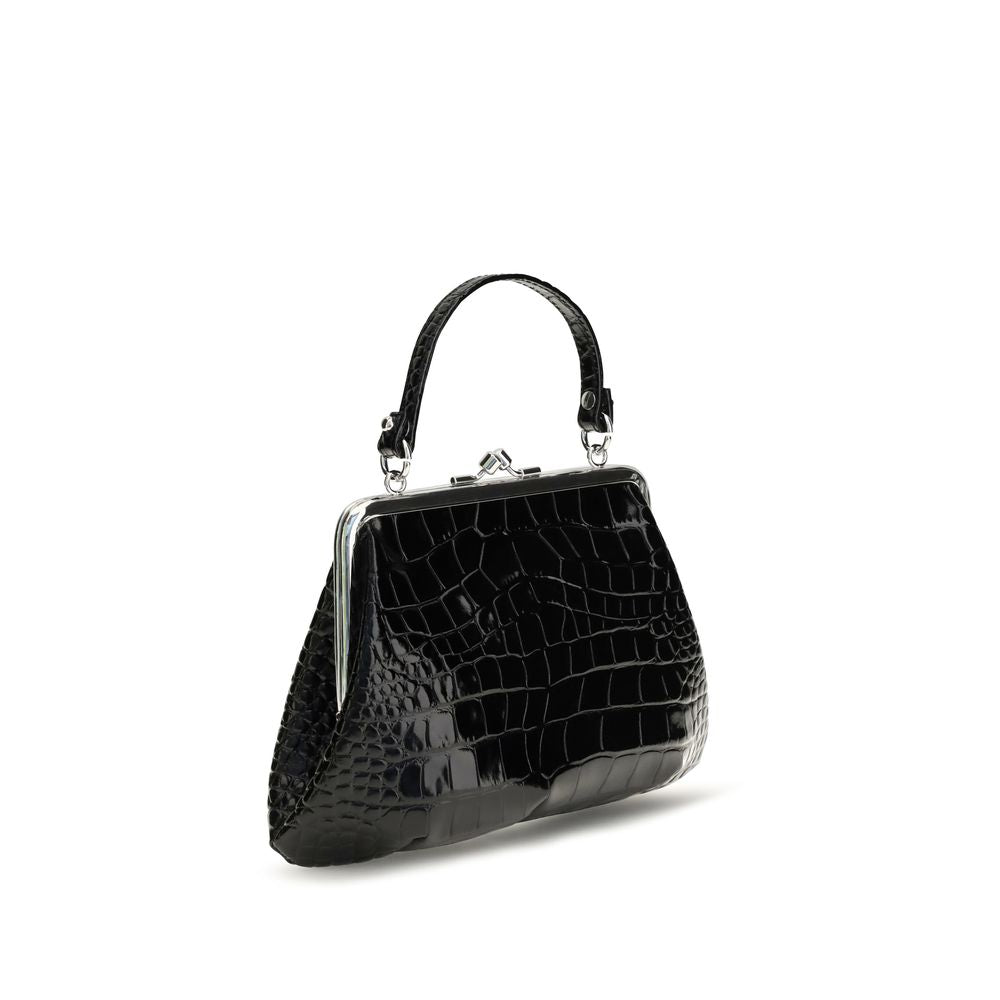 Vivienne Westwood Black Calf Leather Bos Taurus Shoulder Bag Vivienne Westwood