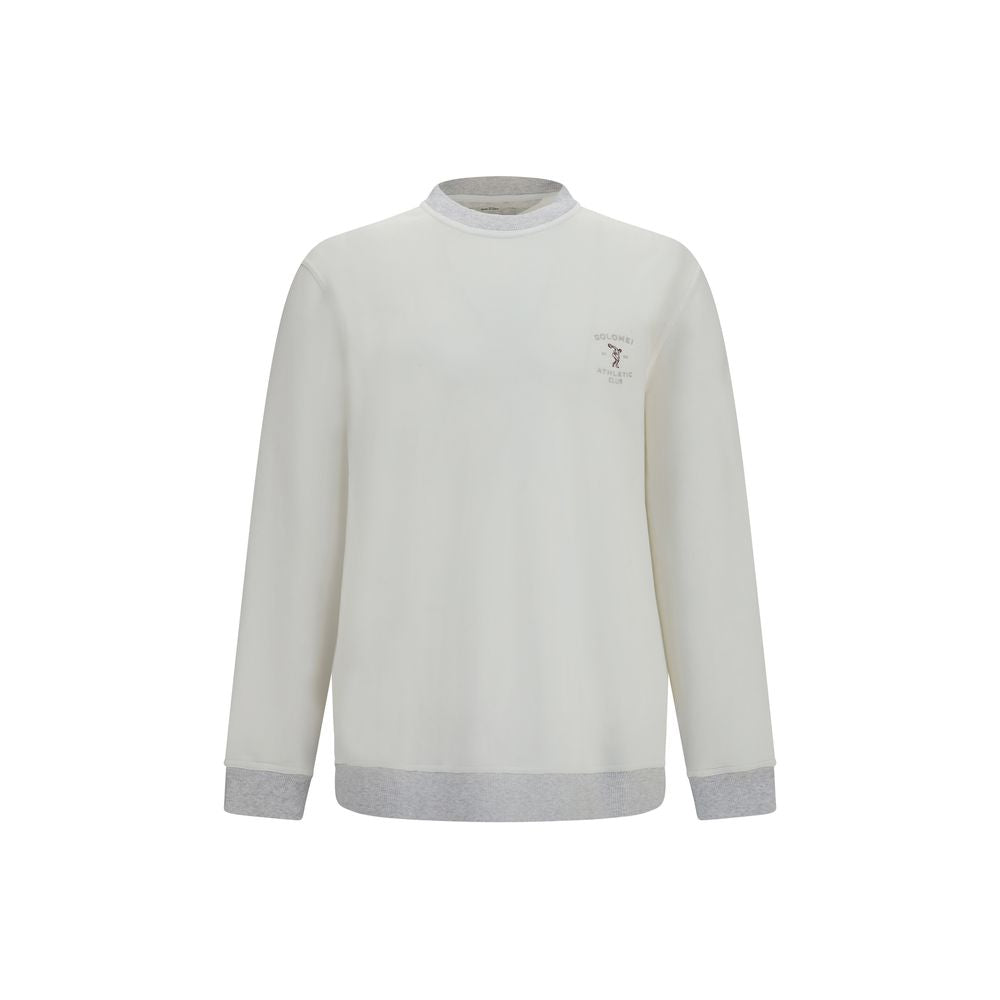 Brunello Cucinelli White Cotton Sweatshirt Brunello Cucinelli