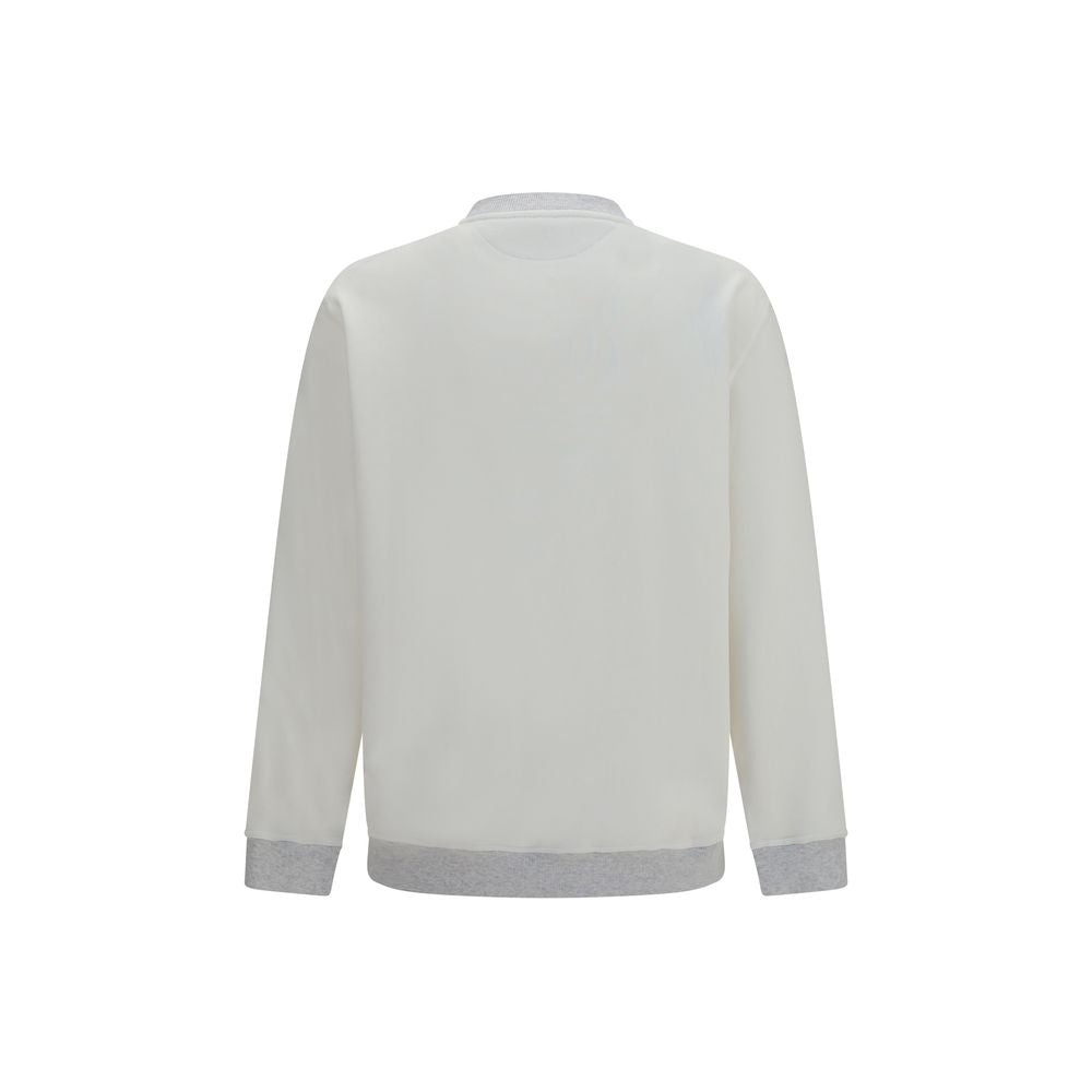 Brunello Cucinelli White Cotton Sweatshirt Brunello Cucinelli