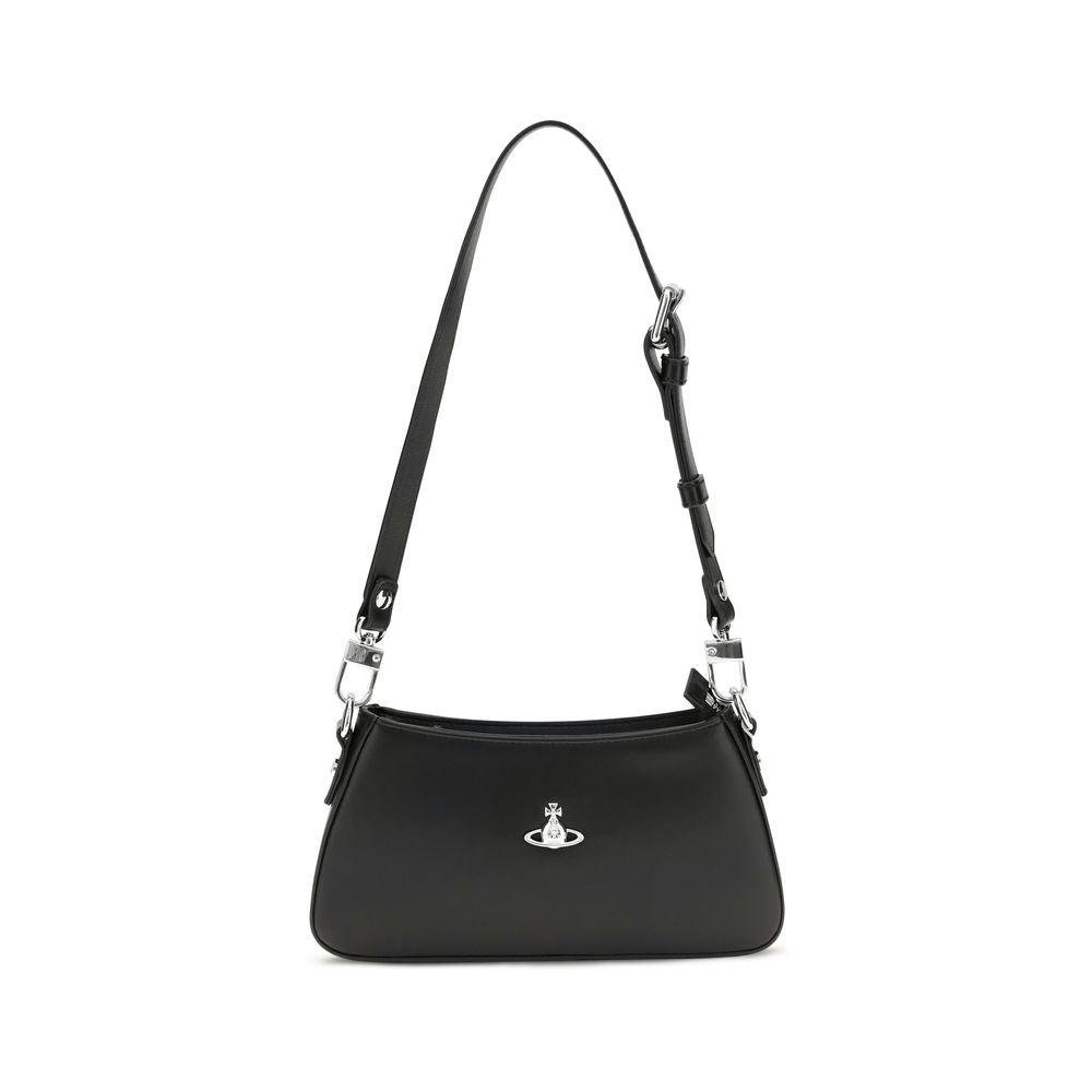 Vivienne Westwood Black Calf Leather Bos Taurus Shoulder Bag Vivienne Westwood
