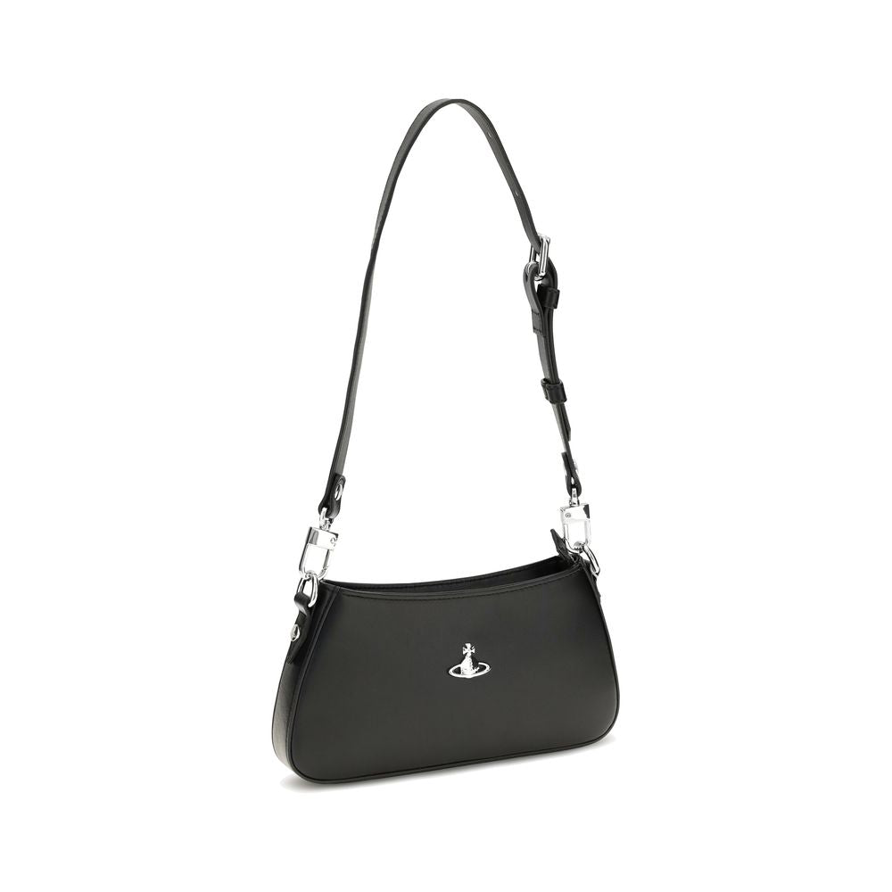 Vivienne Westwood Black Calf Leather Bos Taurus Shoulder Bag Vivienne Westwood