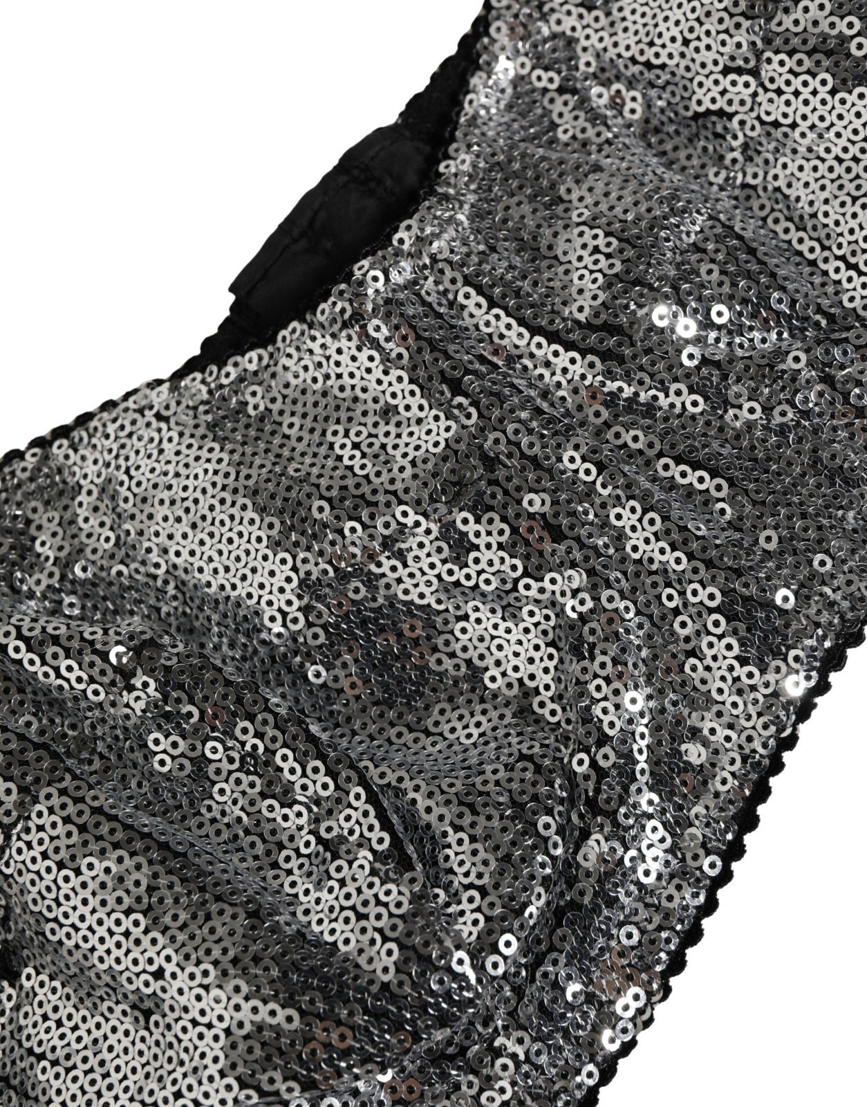 Dolce & Gabbana Silver Sequined Nyon Balconnet Bra Underwear Dolce & Gabbana