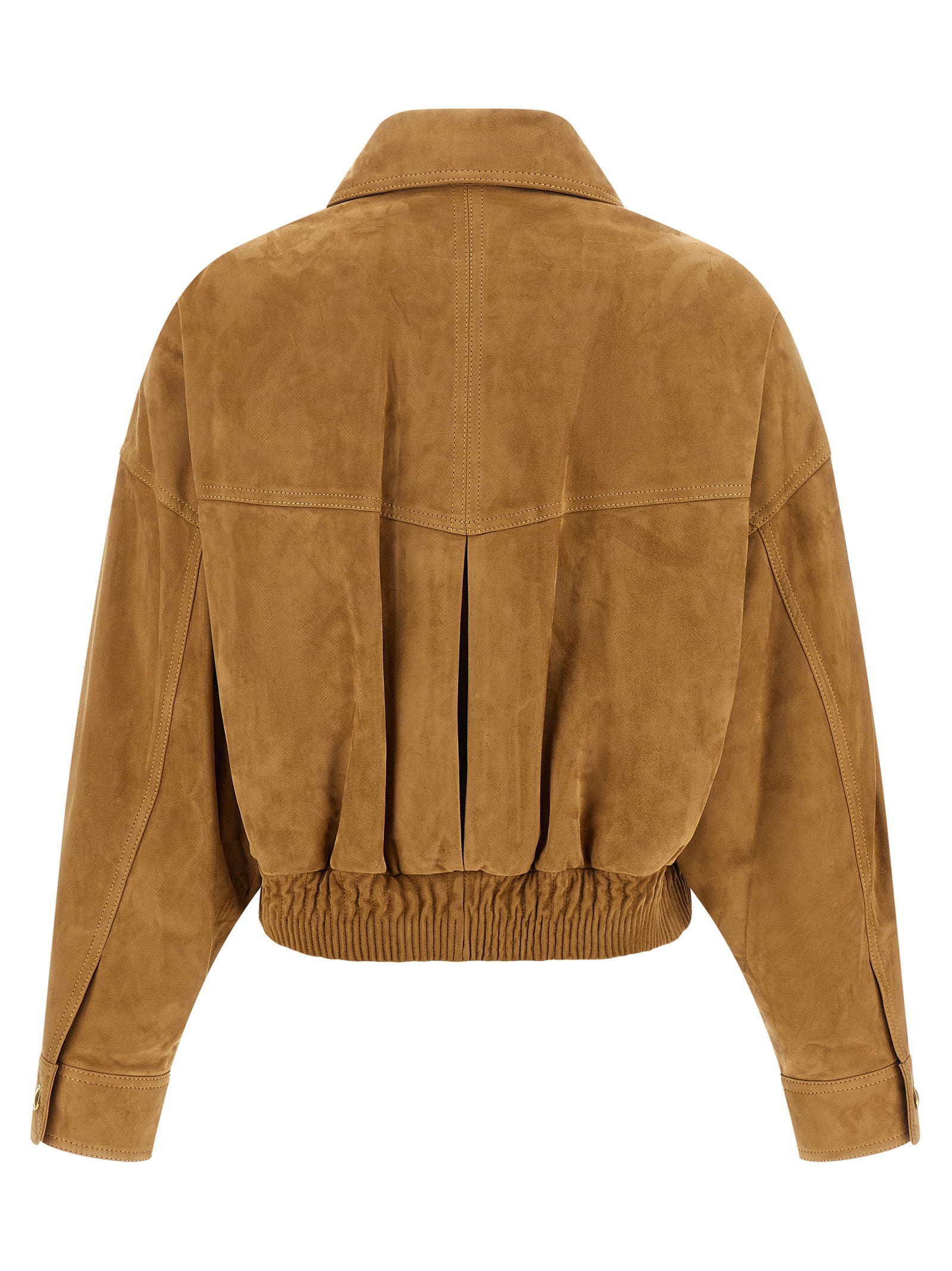 Versace Brown Lamb Leather Leather Jacket Versace