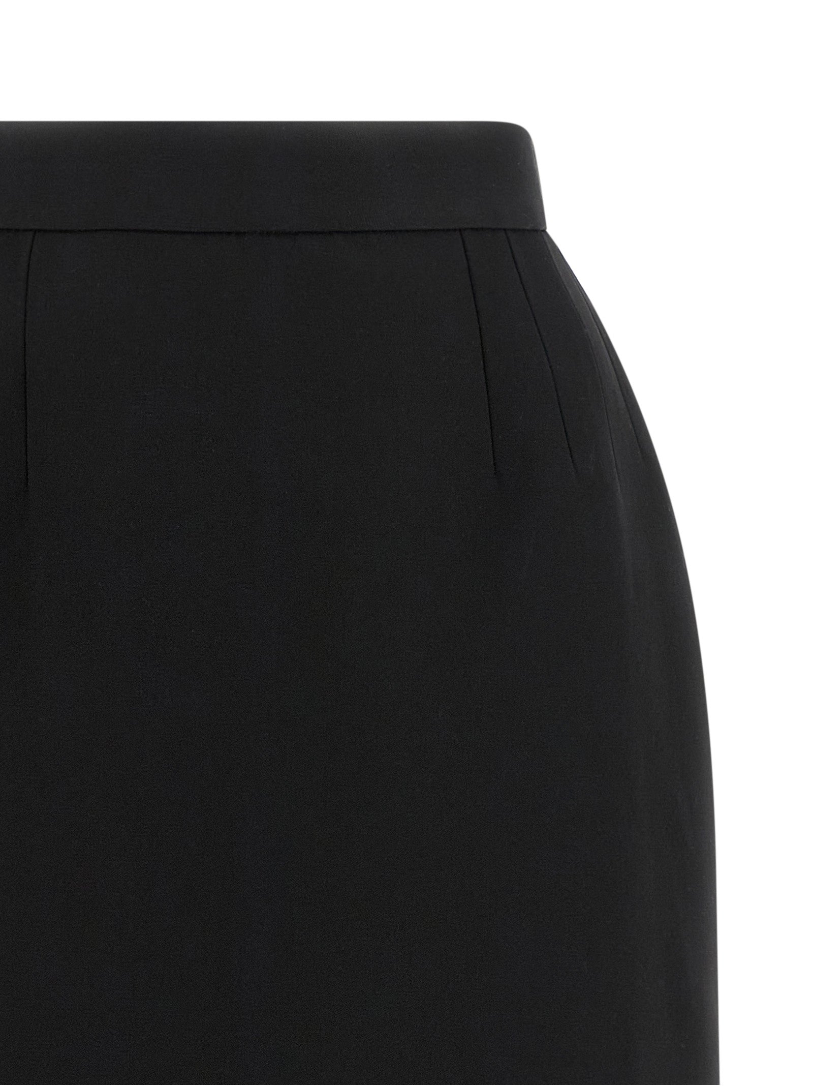 Versace Black Virgin Wool Long Skirt Versace