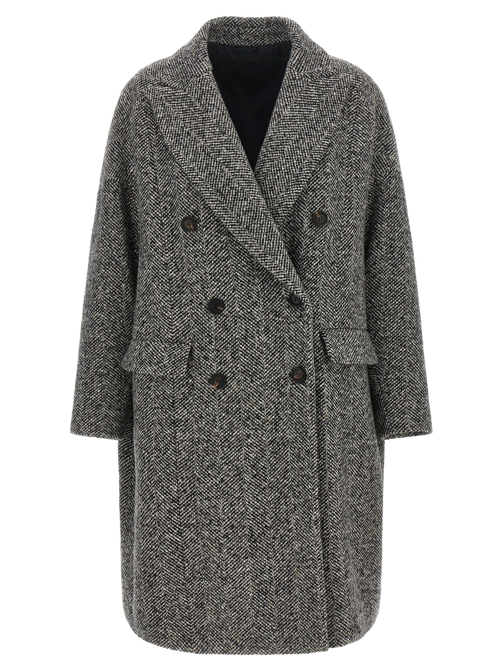 Brunello Cucinelli Gray Virgin Wool Coat Brunello Cucinelli