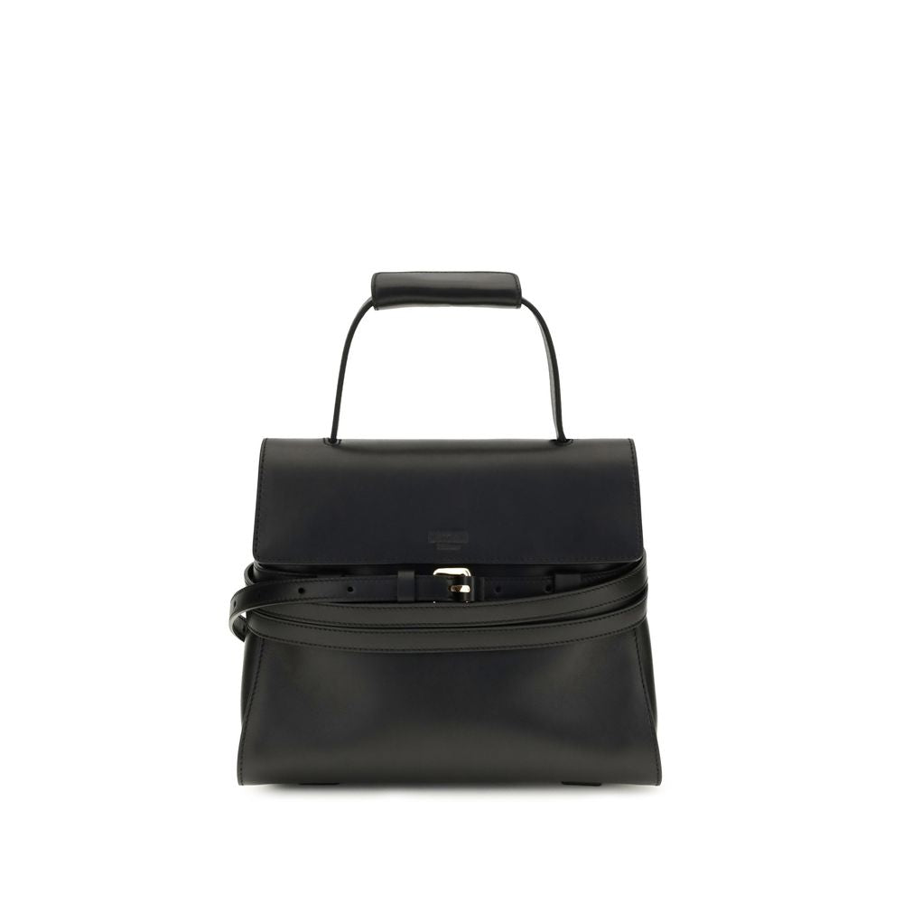 Moschino Black Calf Leather Bos Taurus Shoulder Bag Moschino