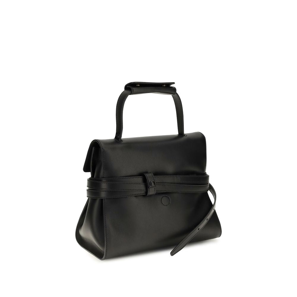 Moschino Black Calf Leather Bos Taurus Shoulder Bag Moschino