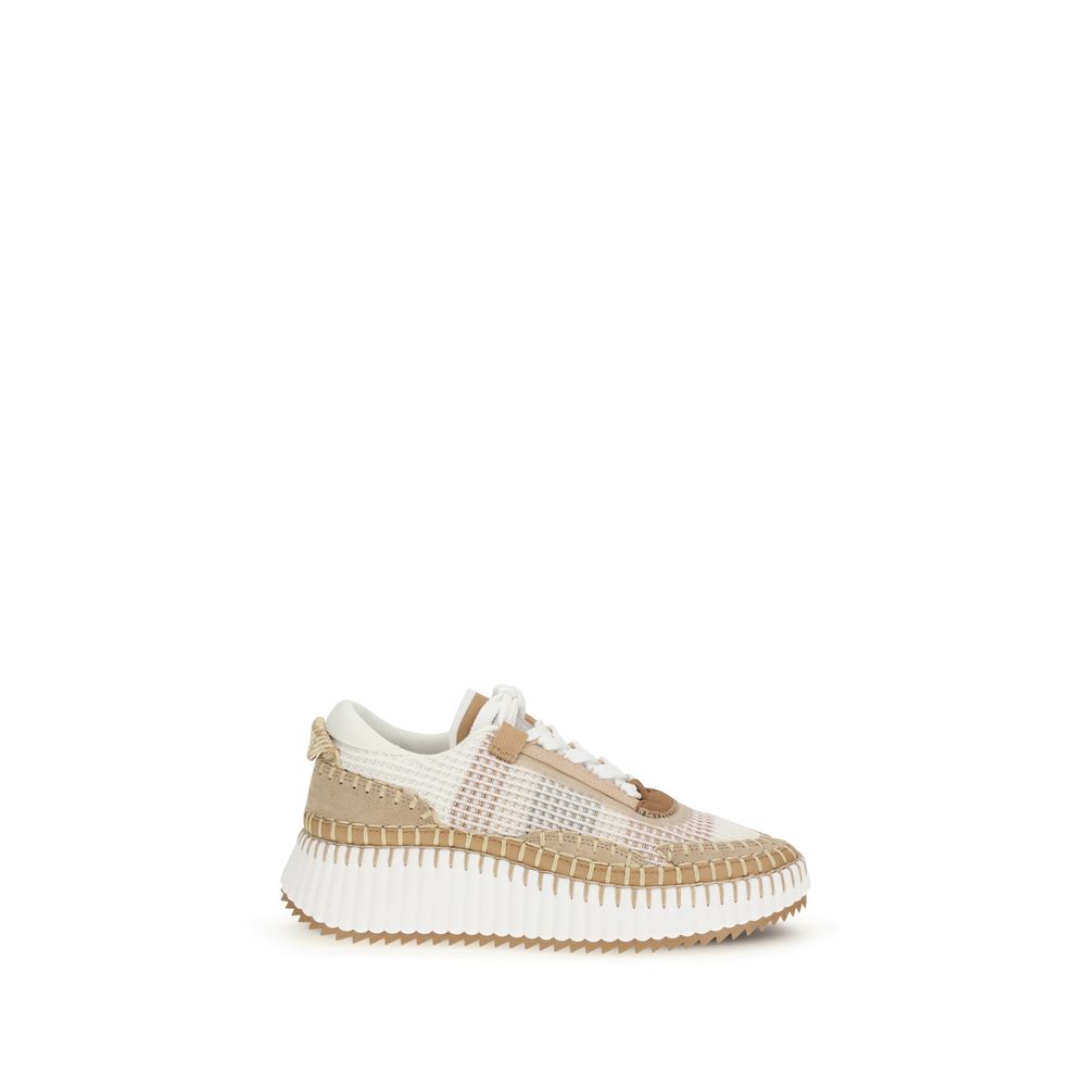 Chloé Beige Nylon Athletic Sneakers Chloé
