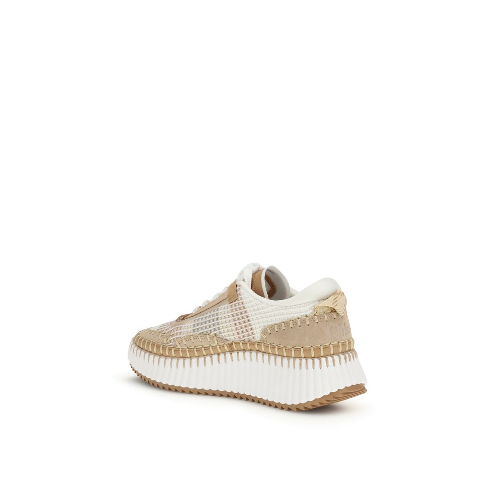 Chloé Beige Nylon Athletic Sneakers Chloé