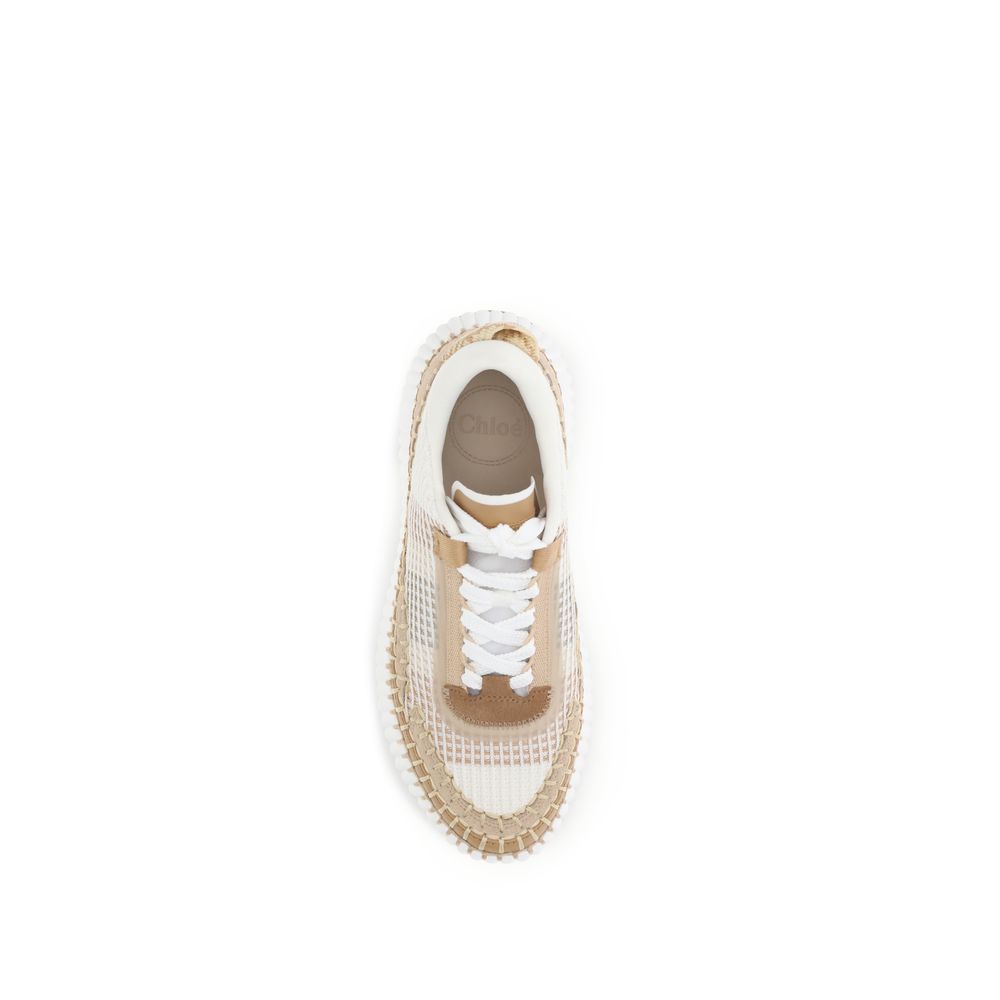 Chloé Beige Nylon Athletic Sneakers Chloé