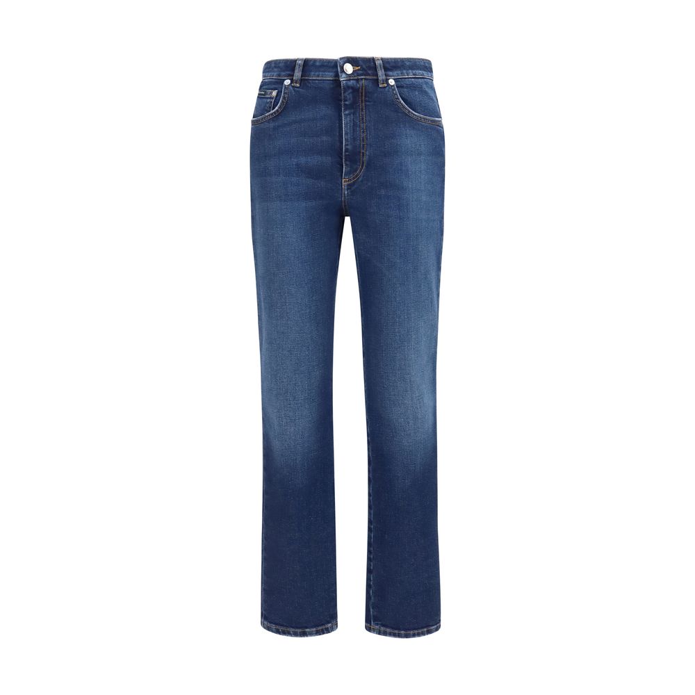 Dolce & Gabbana Blue Cotton Straight-Leg Jeans Dolce & Gabbana
