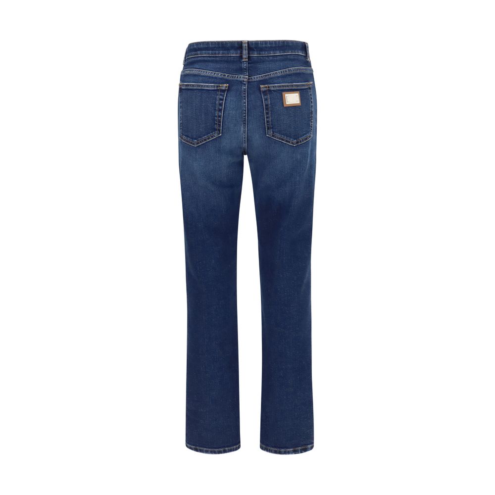Dolce & Gabbana Blue Cotton Straight-Leg Jeans Dolce & Gabbana