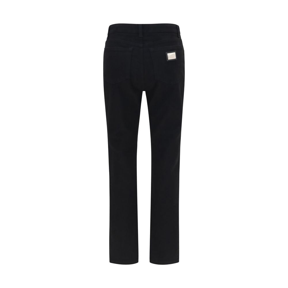 Dolce & Gabbana Black Cotton Straight-Leg Jeans Dolce & Gabbana