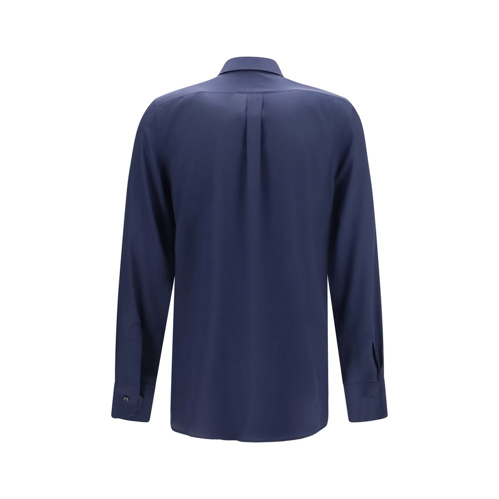 Dolce & Gabbana Blue Silk Dress Shirt Dolce & Gabbana