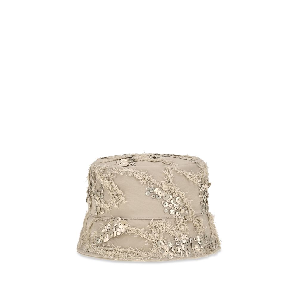 Brunello Cucinelli Beige Silk Bucket Hat Brunello Cucinelli