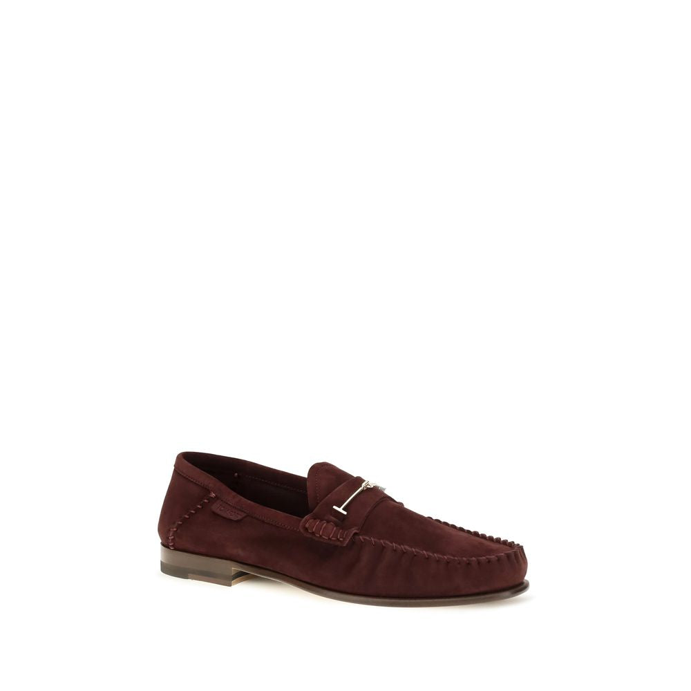 Tom Ford Bordeaux Calf Leather Bos Taurus Slip-On Loafers Tom Ford