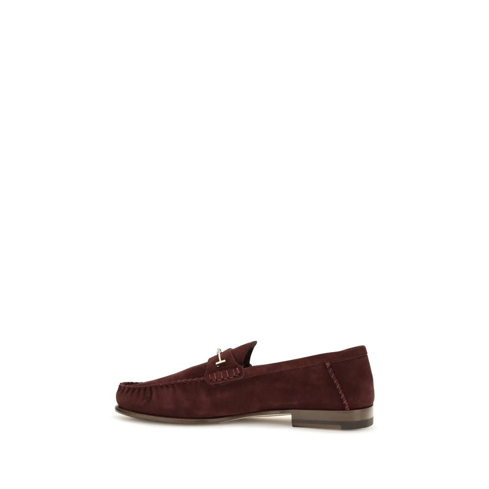 Tom Ford Bordeaux Calf Leather Bos Taurus Slip-On Loafers Tom Ford