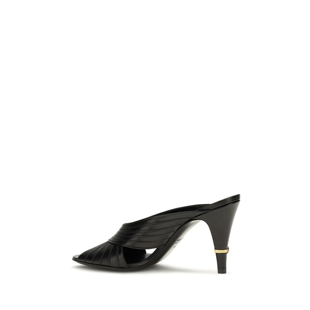 Versace Black Lamb Ovis Aries Aries Mules Versace