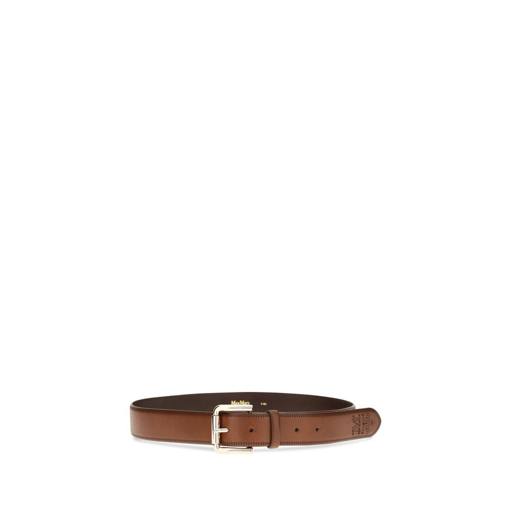 Max Mara Brown Calf Leather Bos Taurus Regular Belt Max Mara