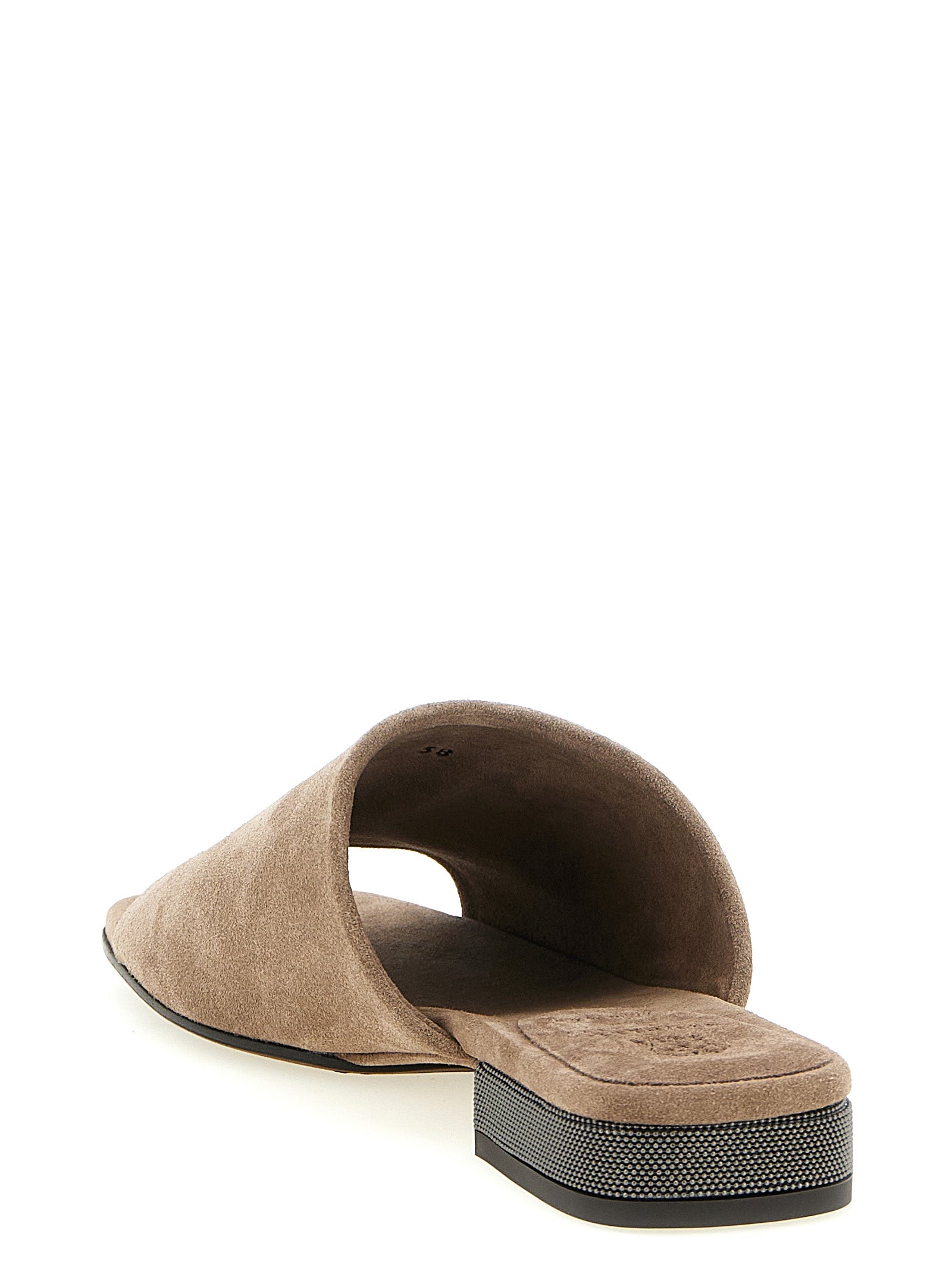 Brunello Cucinelli Brown Calfskin Slides Brunello Cucinelli
