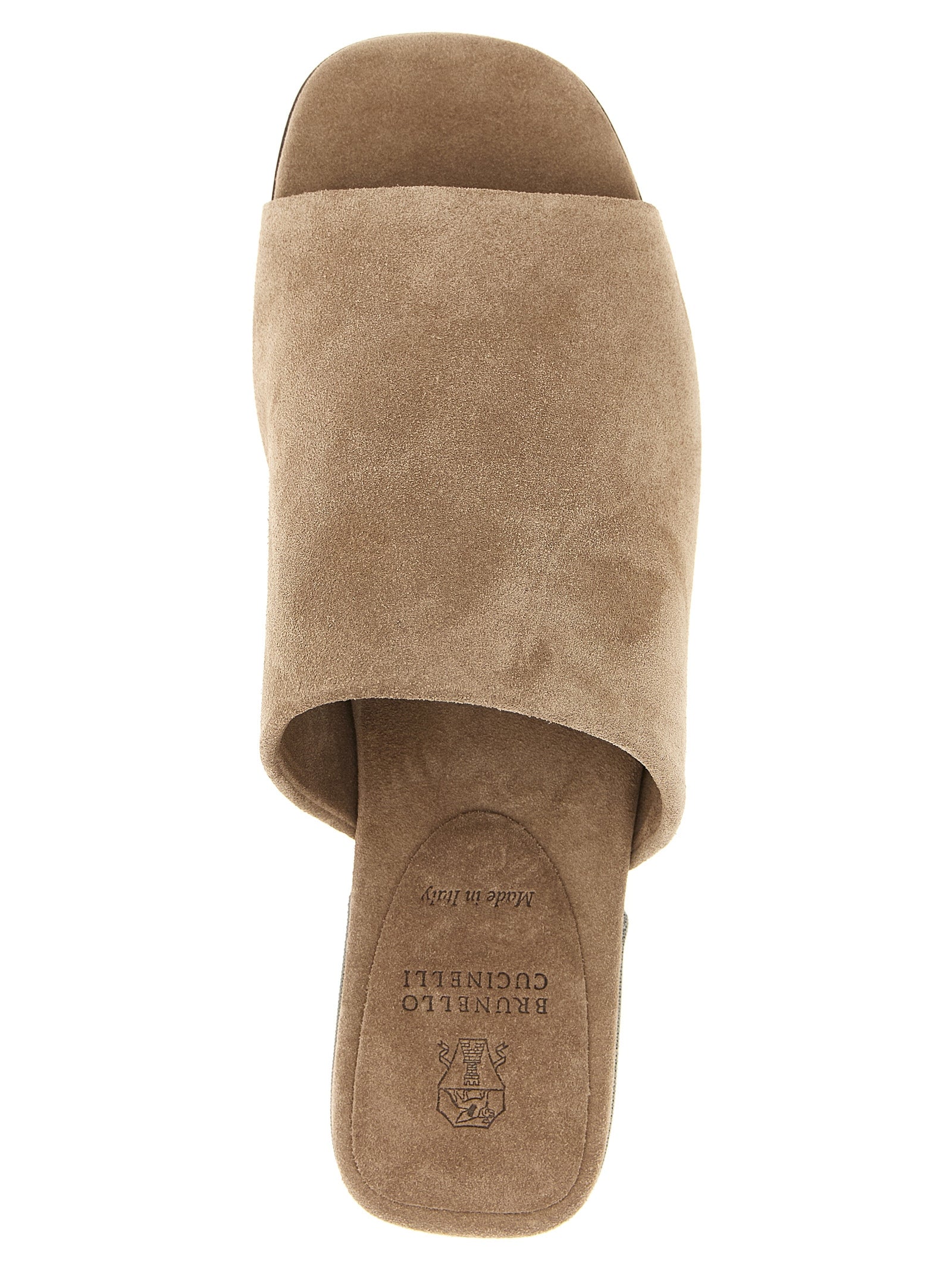 Brunello Cucinelli Brown Calfskin Slides Brunello Cucinelli