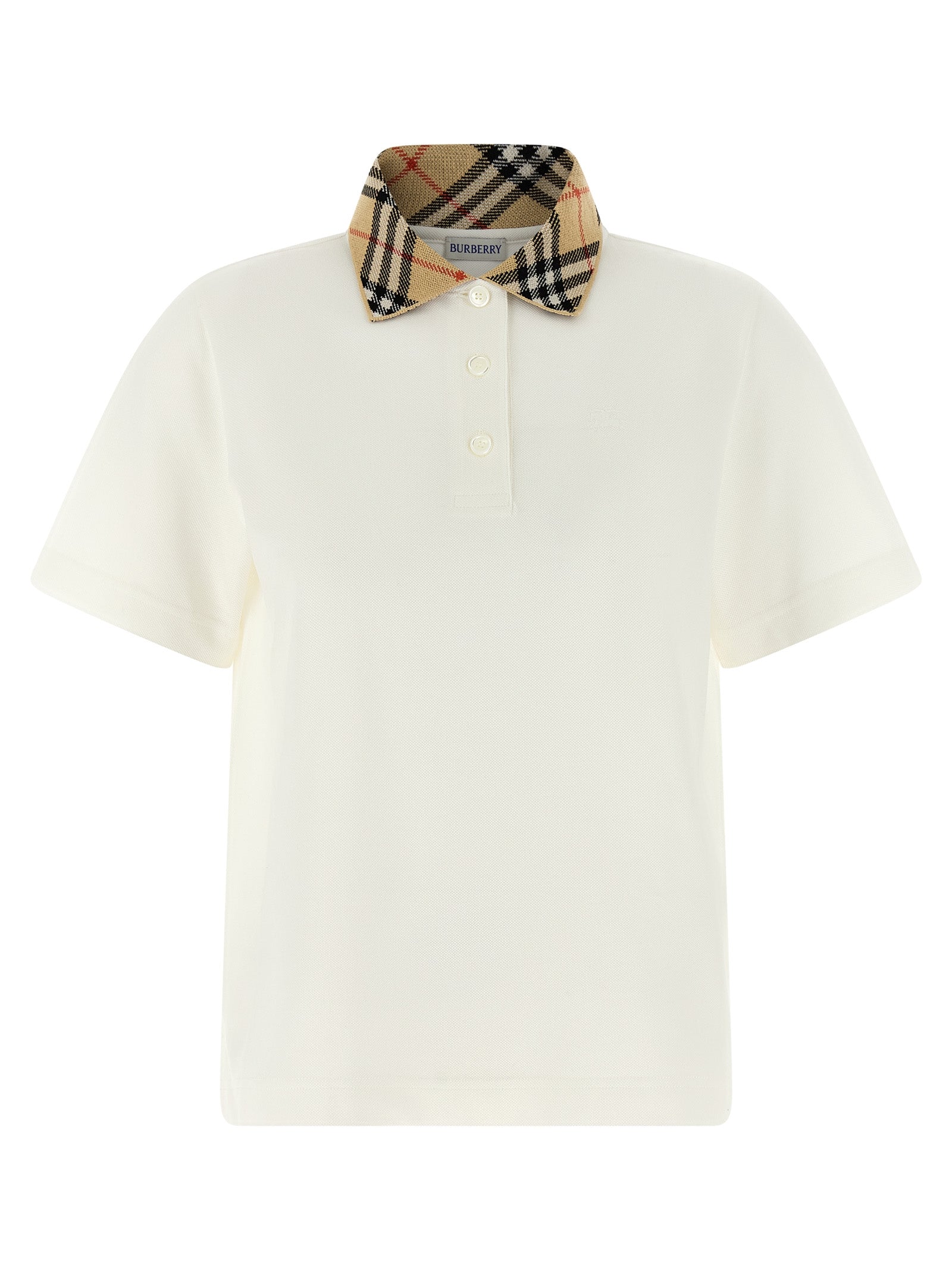 Burberry White Cotton Polo Shirt Burberry