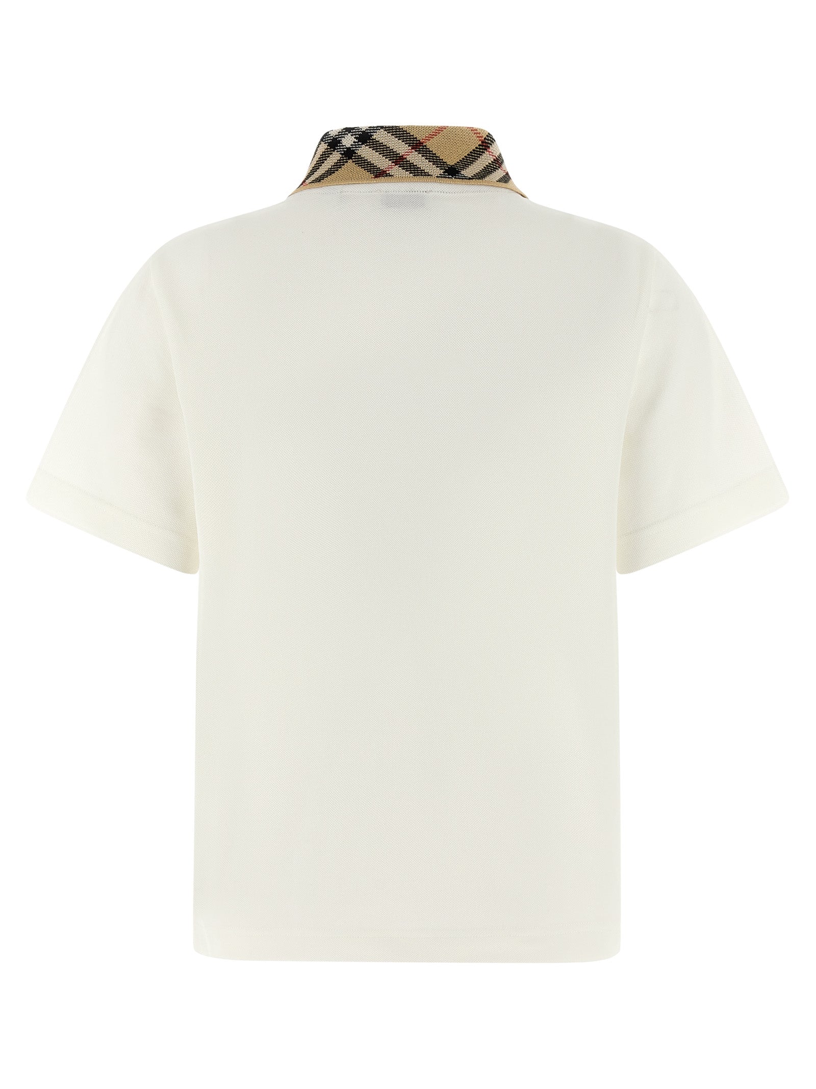 Burberry White Cotton Polo Shirt Burberry