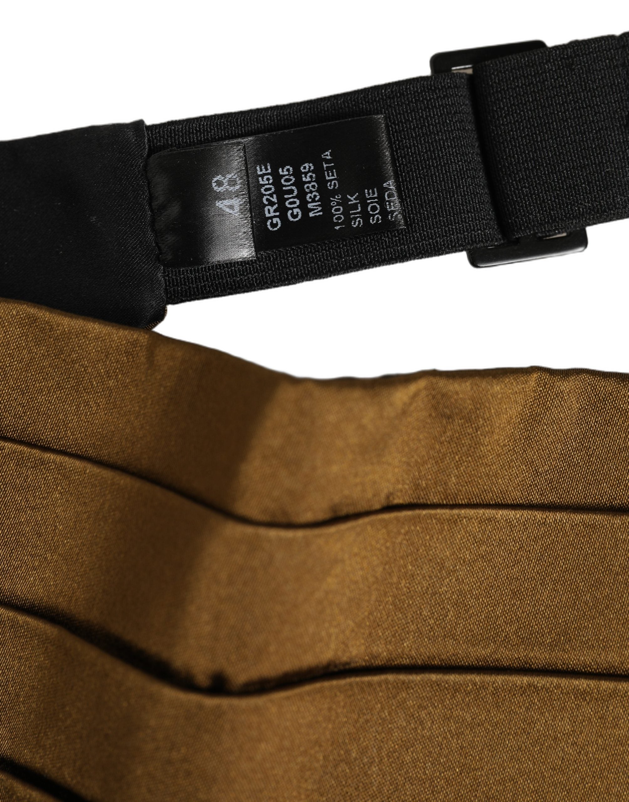 Dolce & Gabbana Brown Men 100% Silk Belt Waist Cummerbund Dolce & Gabbana