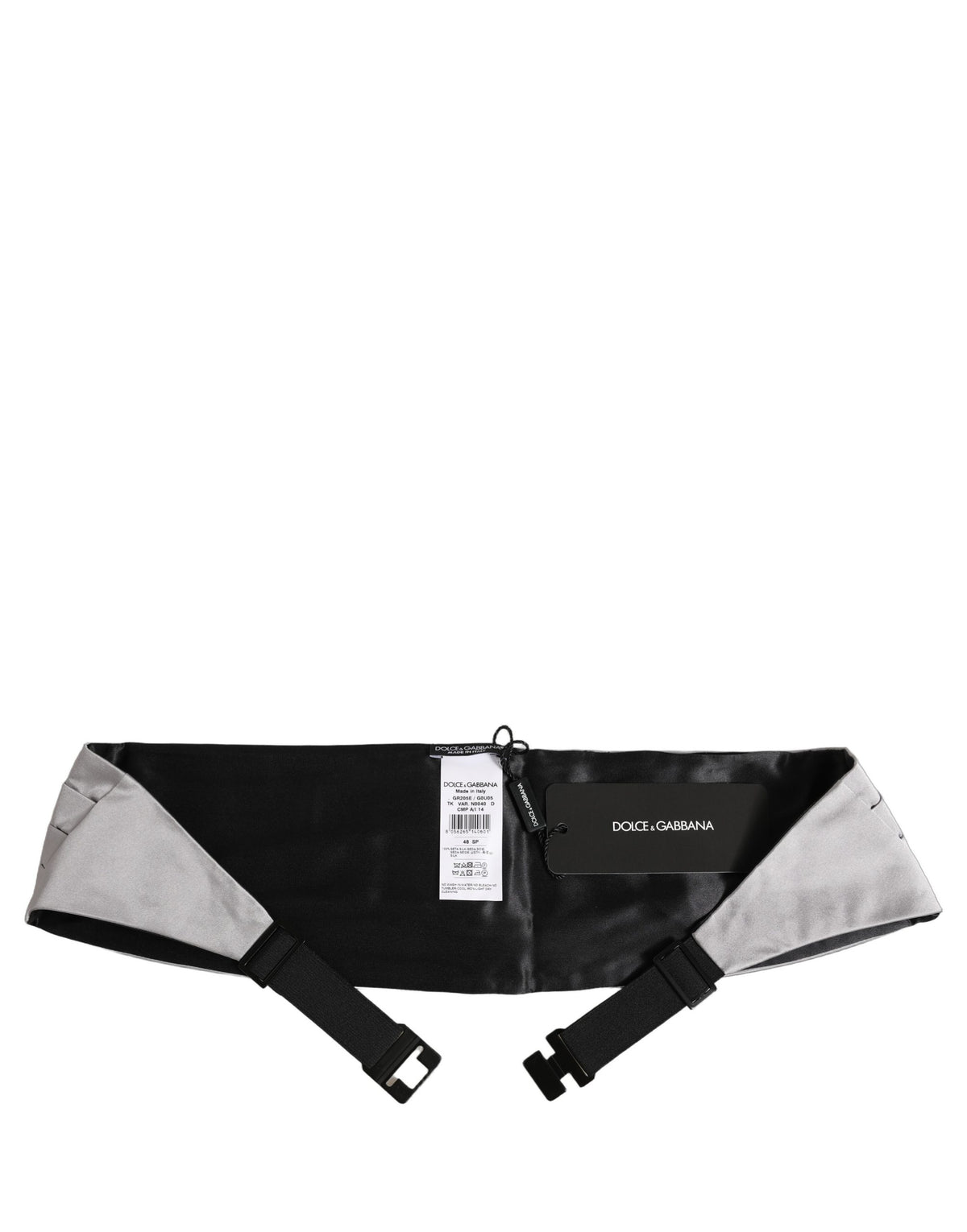Dolce & Gabbana Gray Men 100% Silk Belt Waist Cummerbund Dolce & Gabbana
