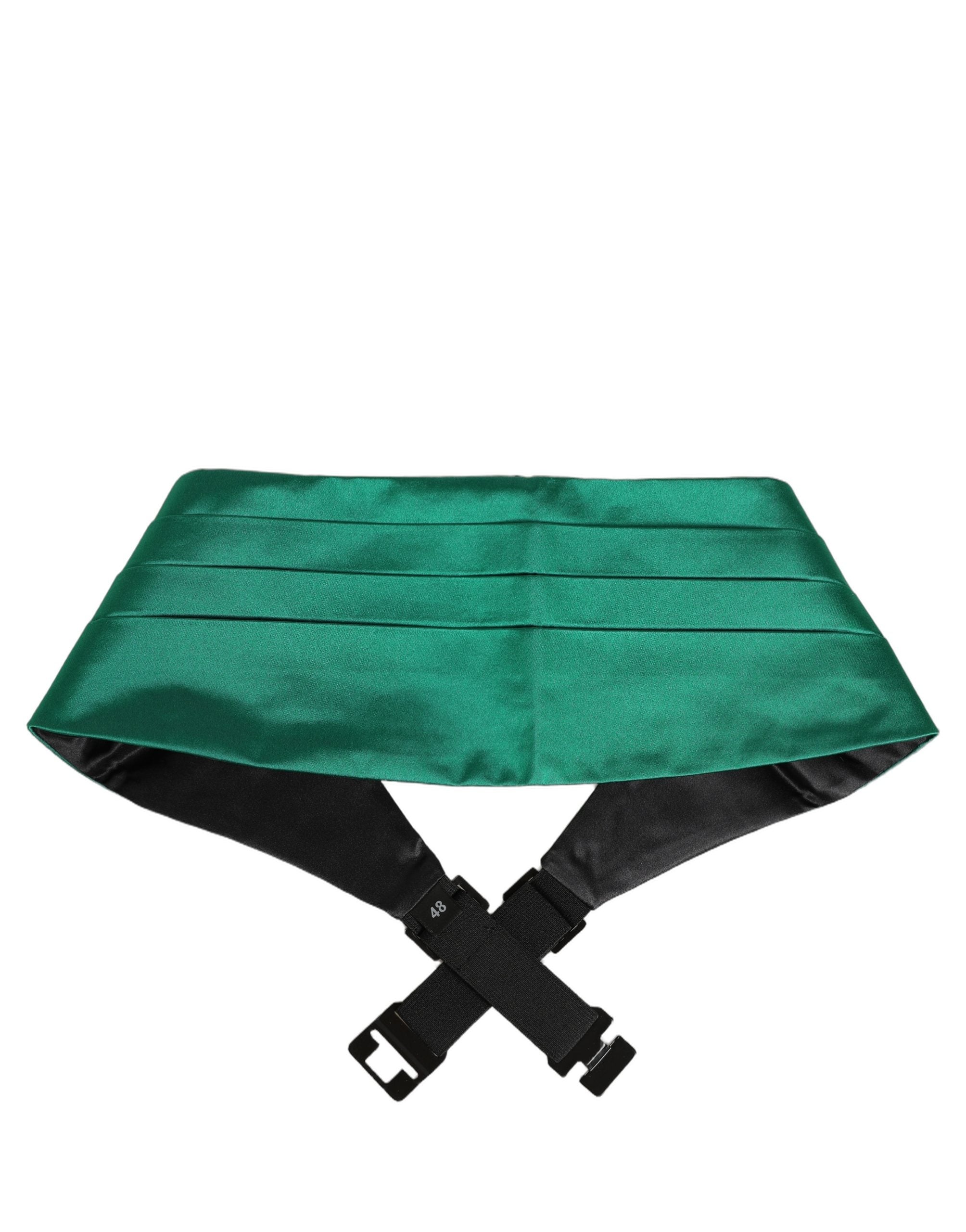 Dolce & Gabbana Green Men 100% Silk Belt Waist Cummerbund Dolce & Gabbana