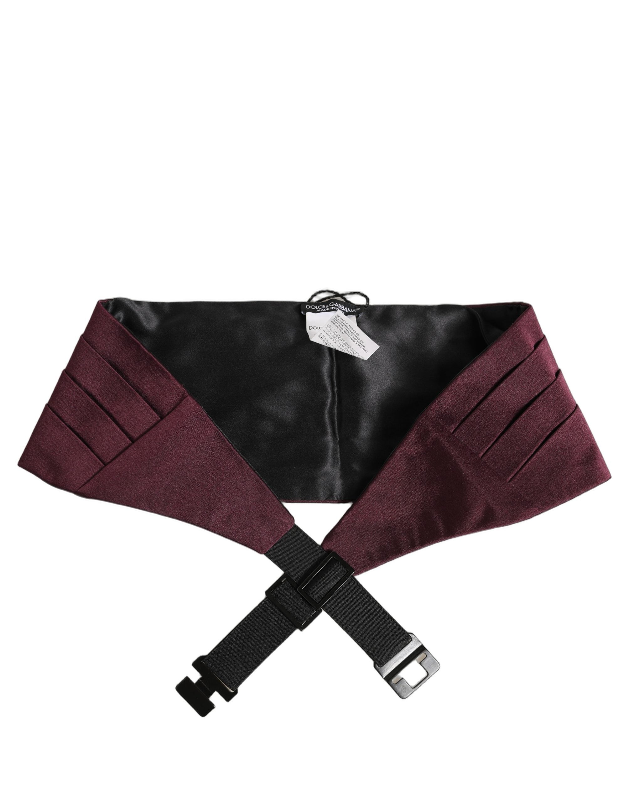 Dolce & Gabbana Maroon Men 100% Silk Belt Waist Cummerbund Dolce & Gabbana