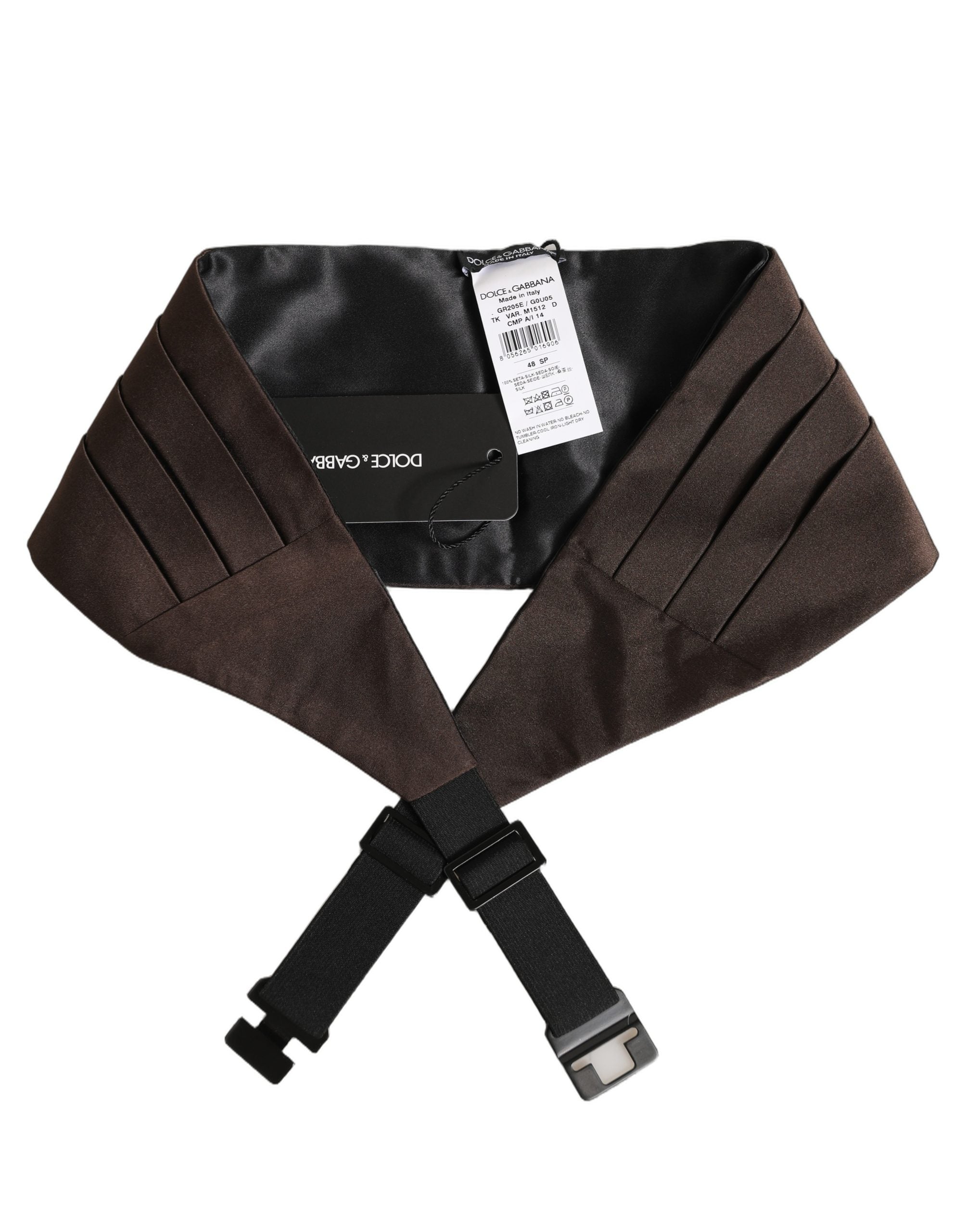 Dolce & Gabbana Dark Brown 100% Silk Belt Waist Cummerbund Dolce & Gabbana