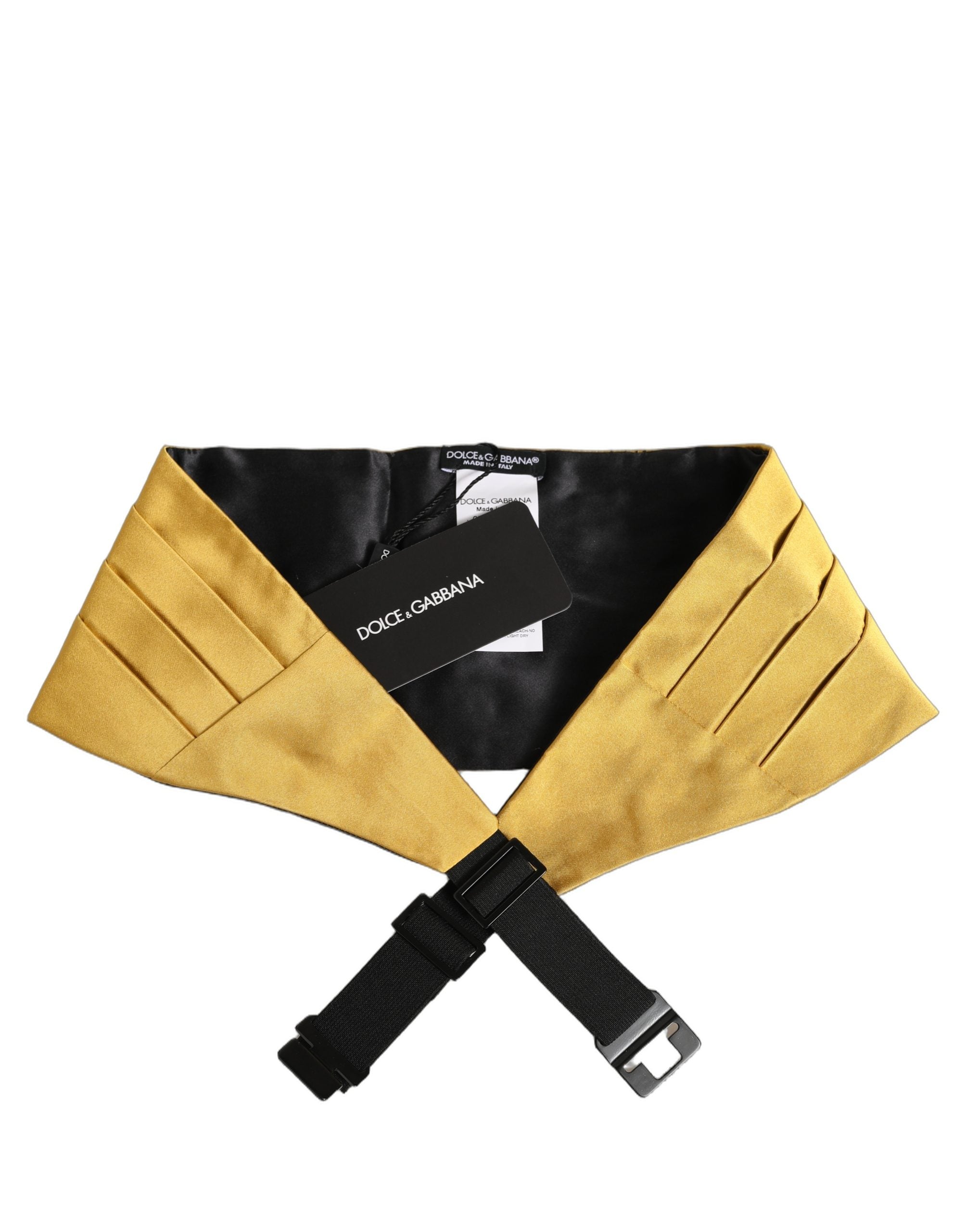 Dolce & Gabbana Gold Men 100% Silk Belt Waist Cummerbund Dolce & Gabbana