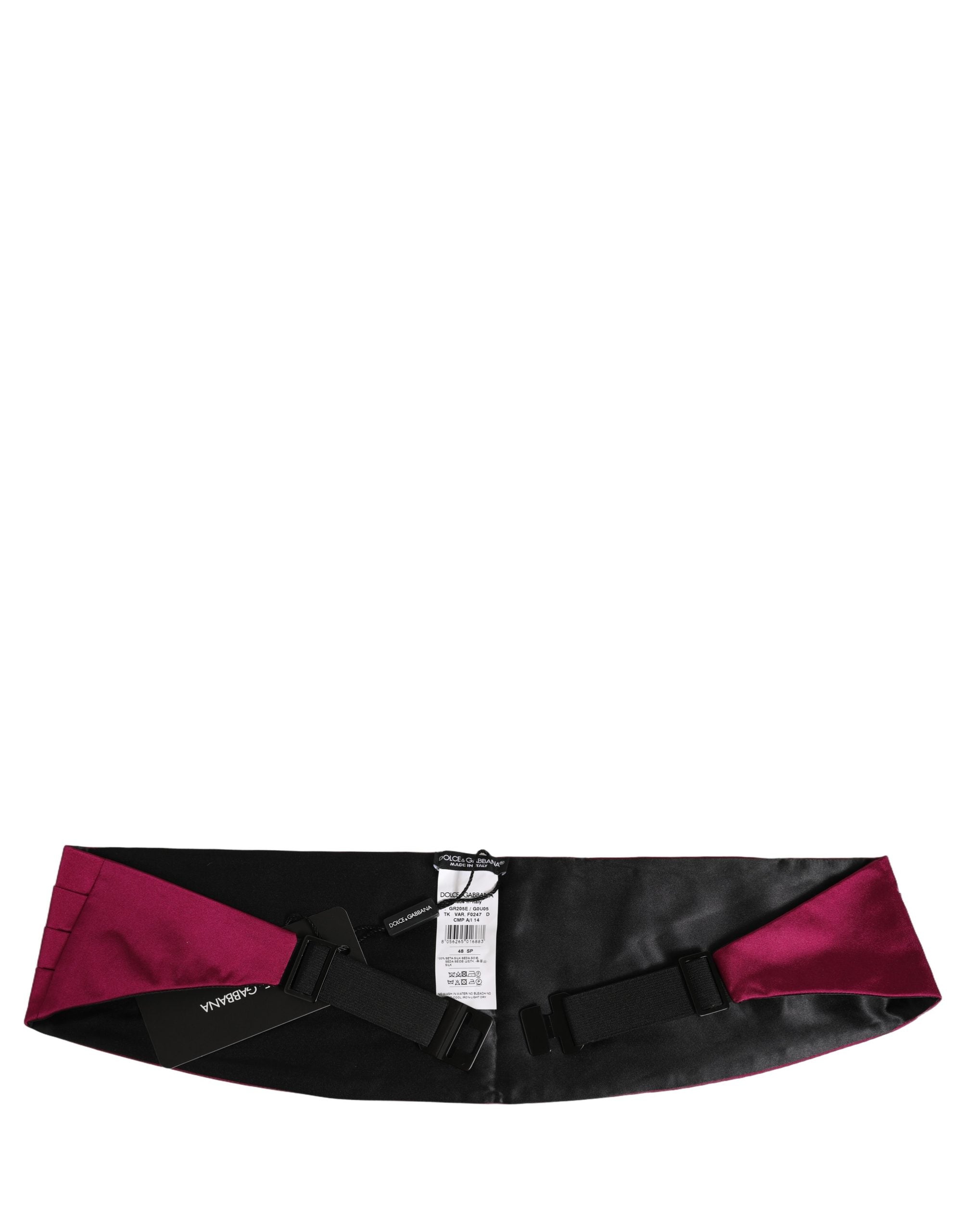 Dolce & Gabbana Burgundy 100% Silk Belt Waist Cummerbund Dolce & Gabbana