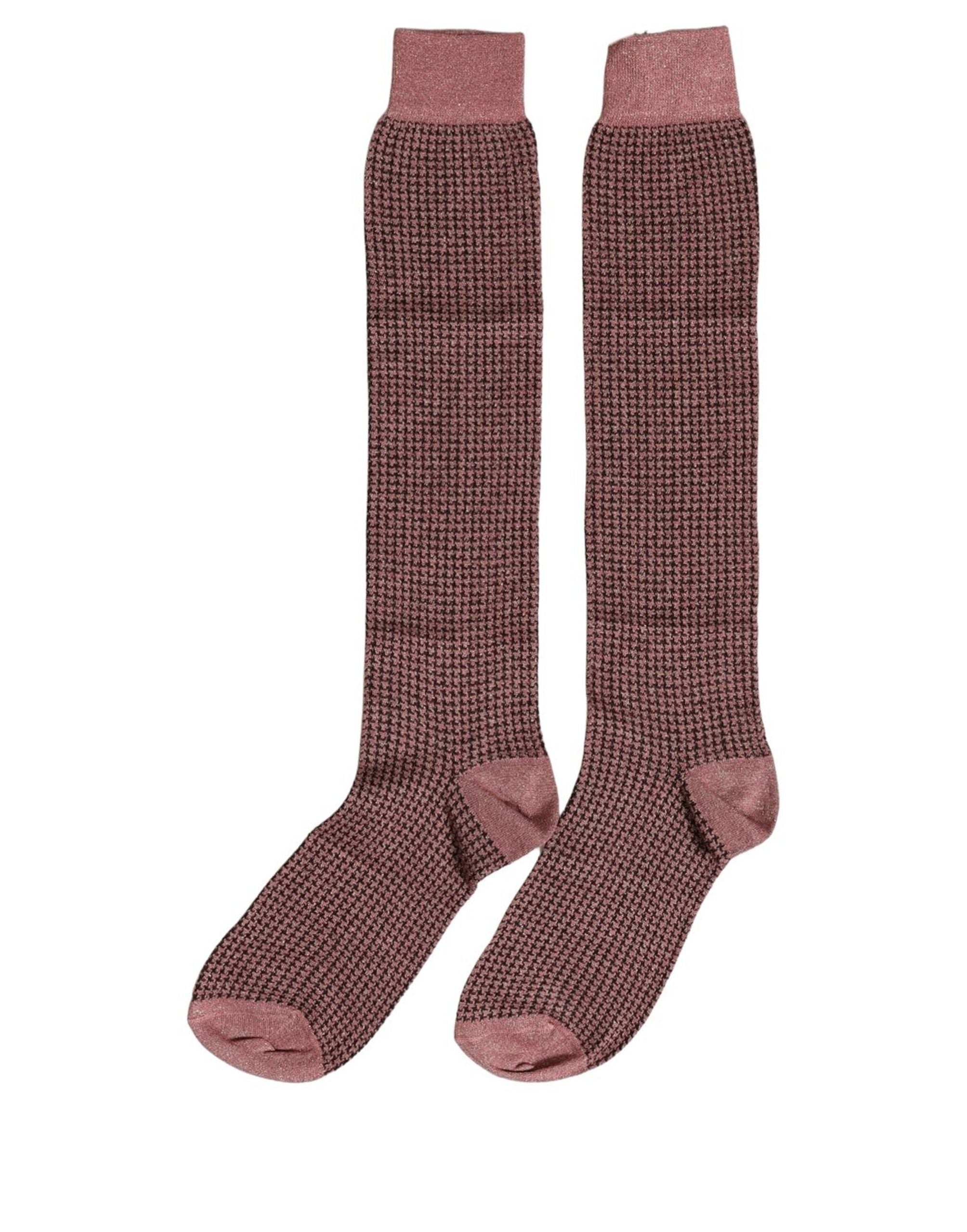 Dolce & Gabbana Dusty Pink Viscose Over The Calf Accessory Socks Dolce & Gabbana
