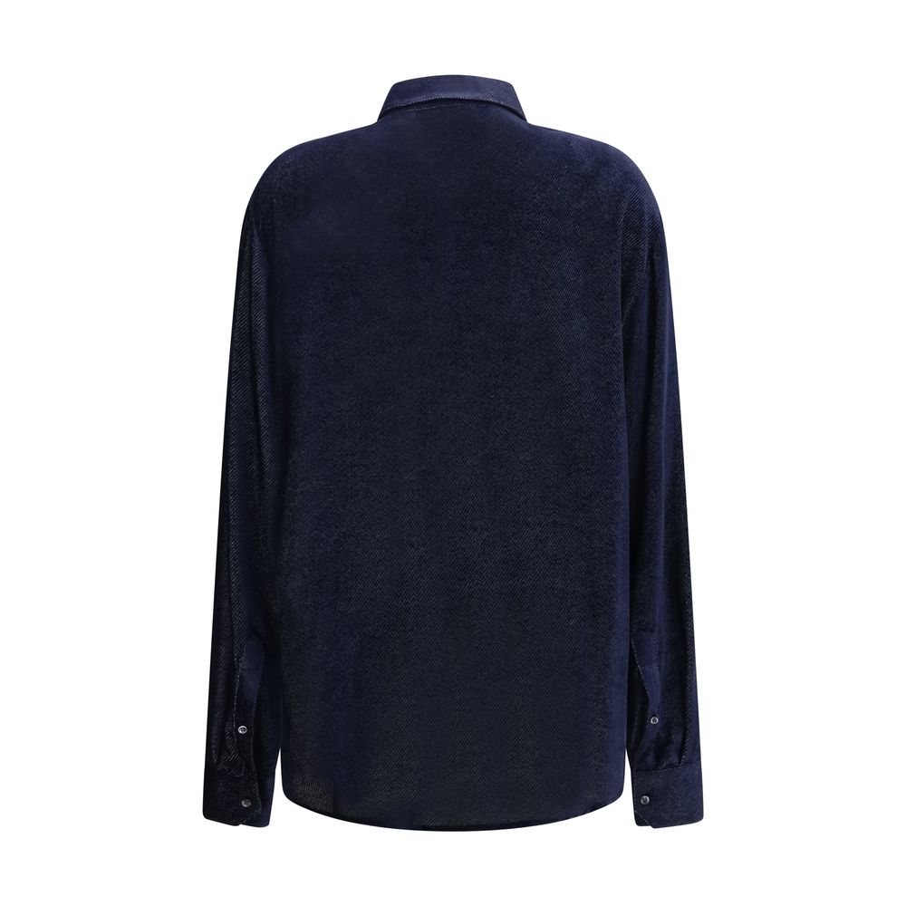 Giorgio Armani Blue Silk Dress Shirt Giorgio Armani