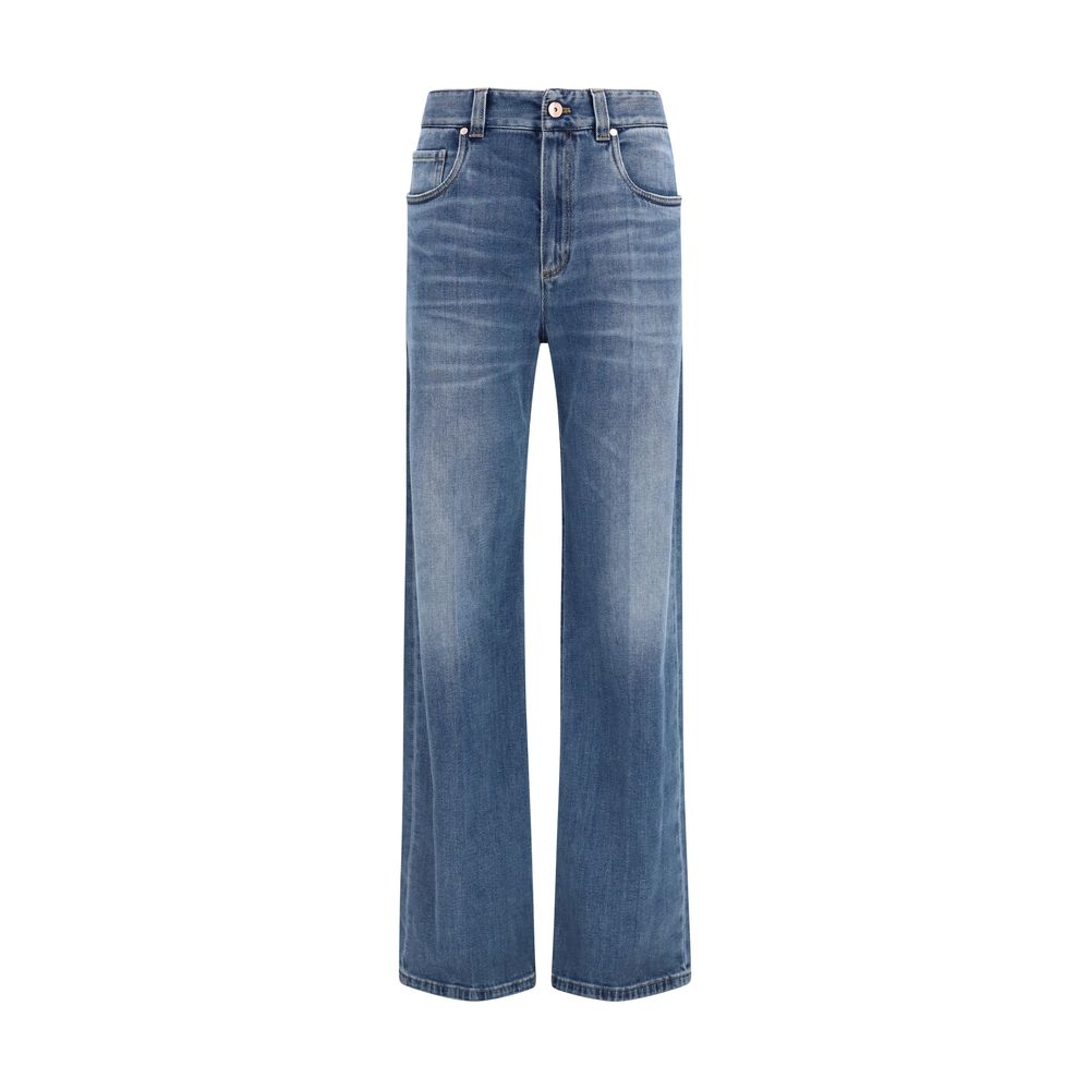 Brunello Cucinelli Blue Cotton Relaxed Fit Jeans Brunello Cucinelli