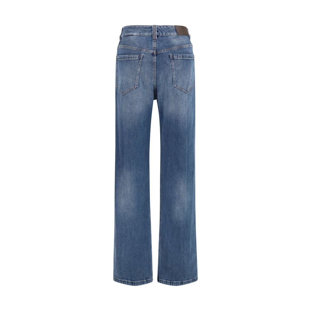Brunello Cucinelli Blue Cotton Relaxed Fit Jeans Brunello Cucinelli