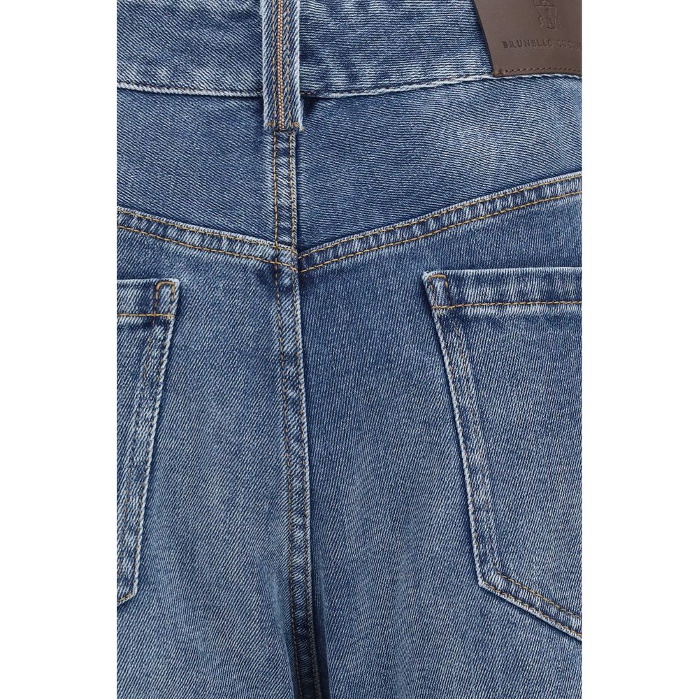 Brunello Cucinelli Blue Cotton Relaxed Fit Jeans Brunello Cucinelli