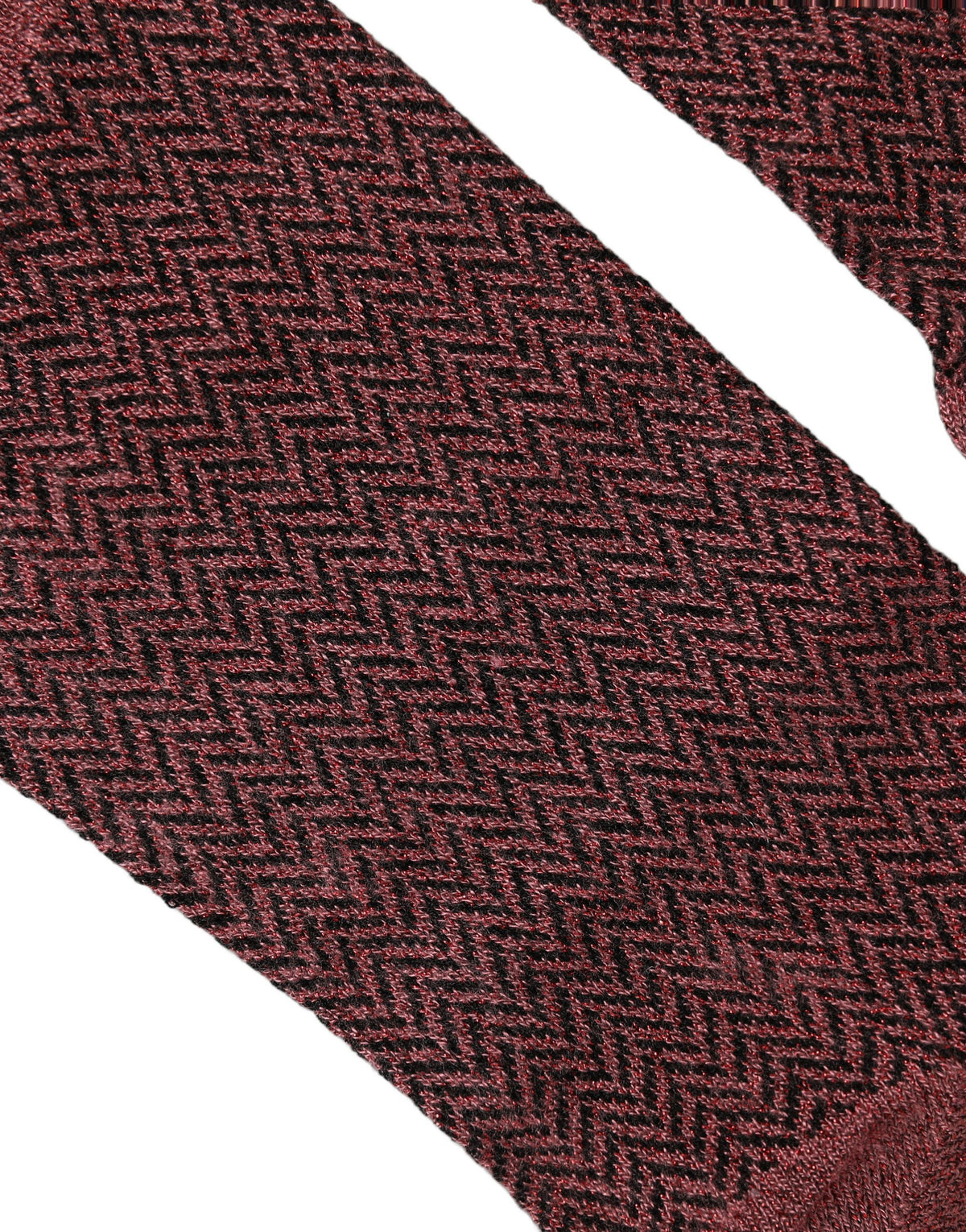 Dolce & Gabbana Burgundy Viscose Over The Calf Accessory Socks Dolce & Gabbana