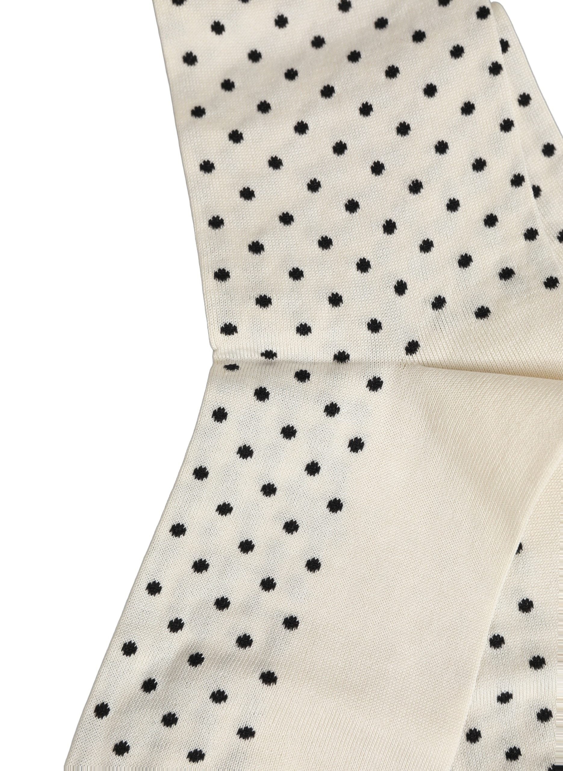 Dolce & Gabbana Off White Cotton Polka Dot Mid Calf Accessory Socks Dolce & Gabbana