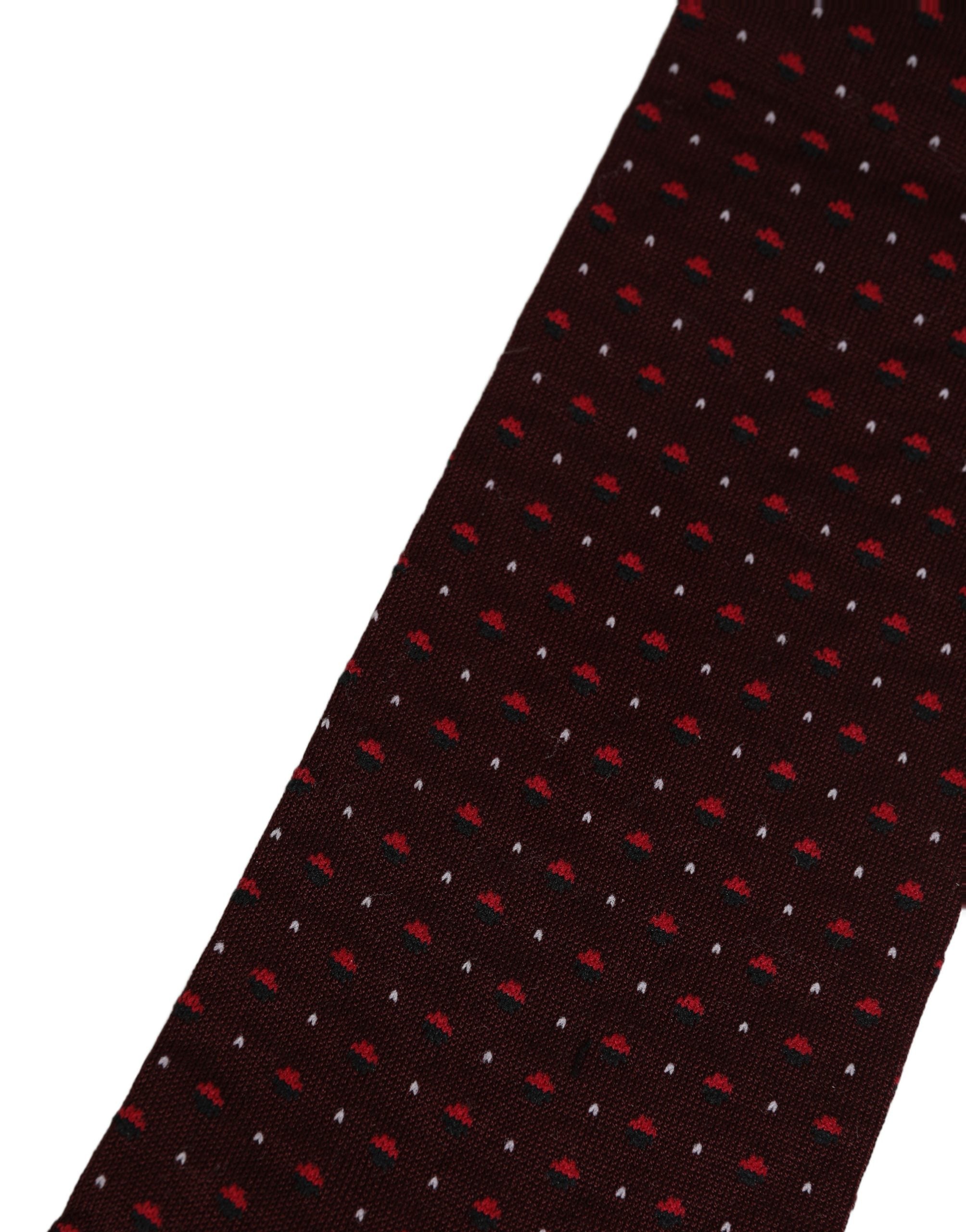 Dolce & Gabbana Burgundy Polka Dot Over The Calf Accessory Socks Dolce & Gabbana