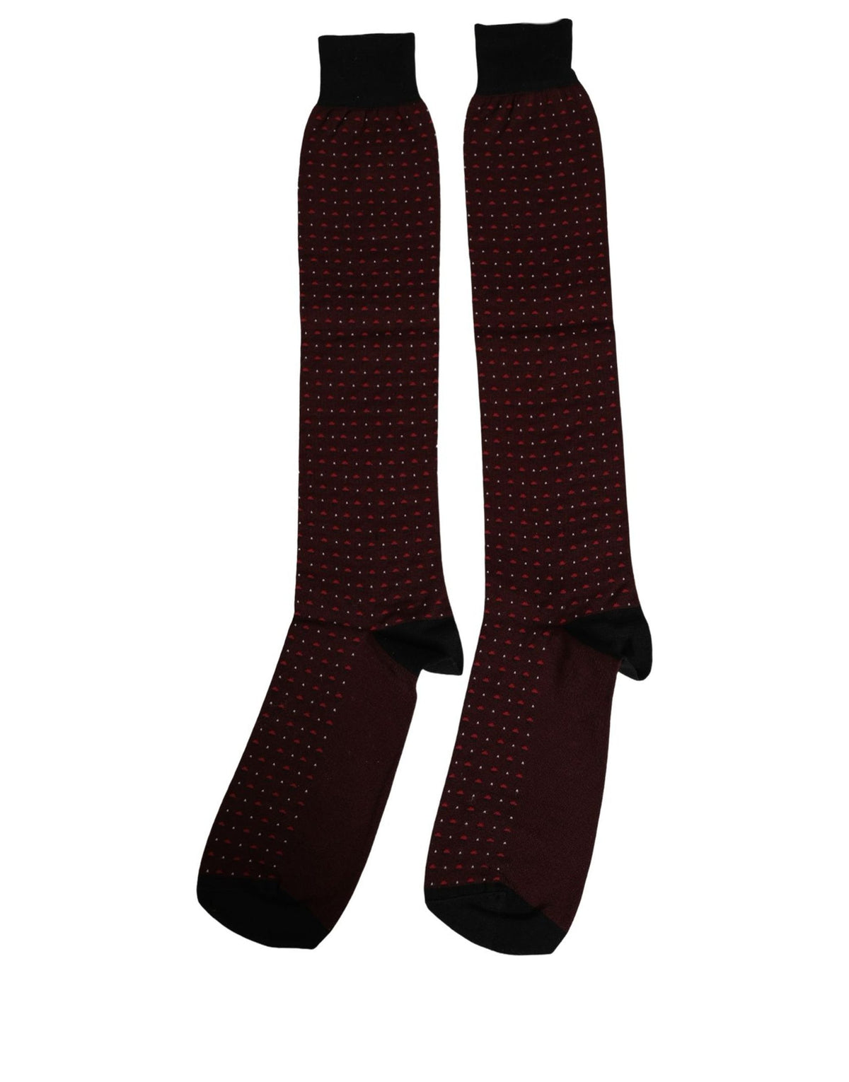 Dolce & Gabbana Burgundy Polka Dot Over The Calf Accessory Socks Dolce & Gabbana