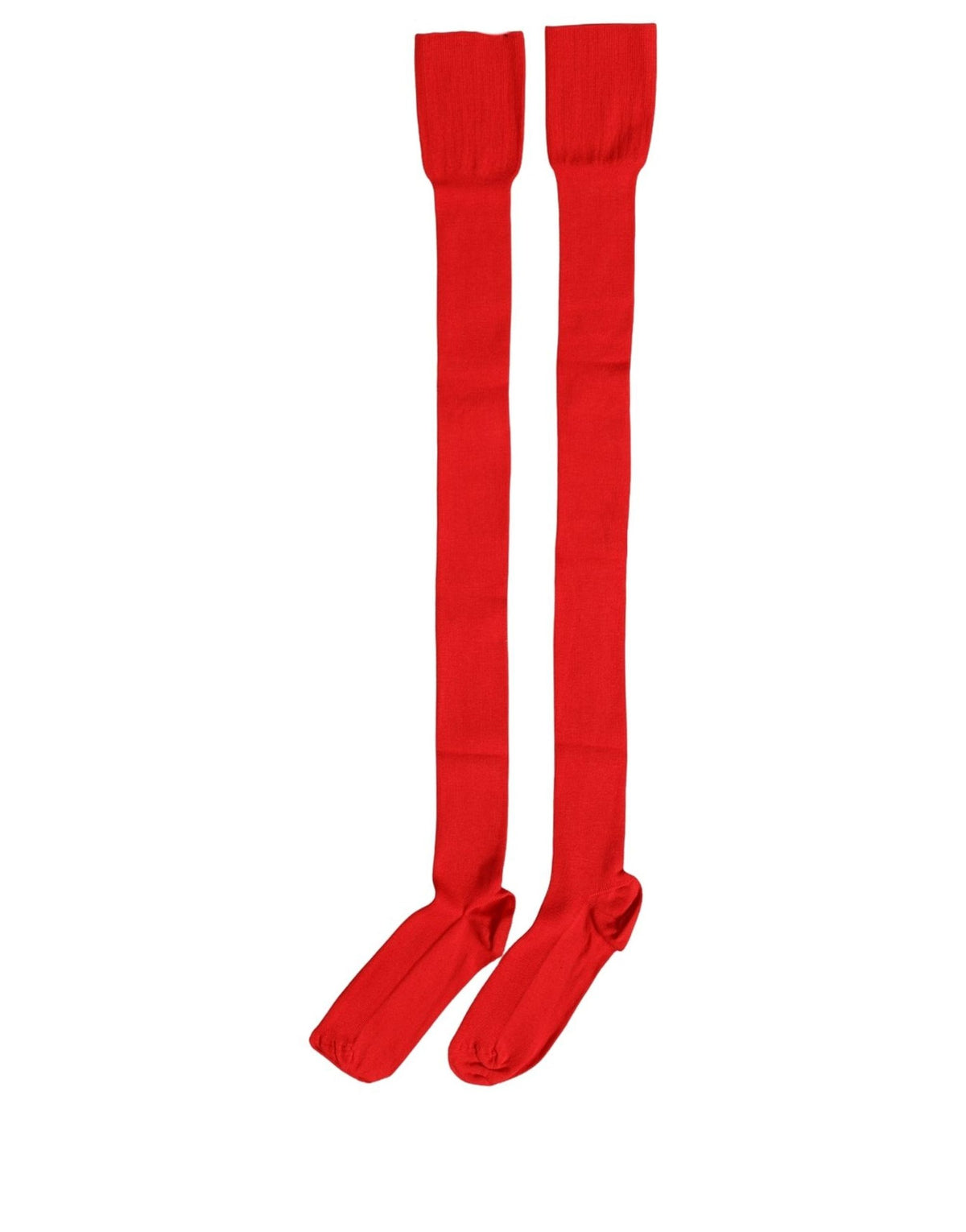 Dolce & Gabbana Men Red Logo Thigh High Ribbed Accessory Socks Dolce & Gabbana