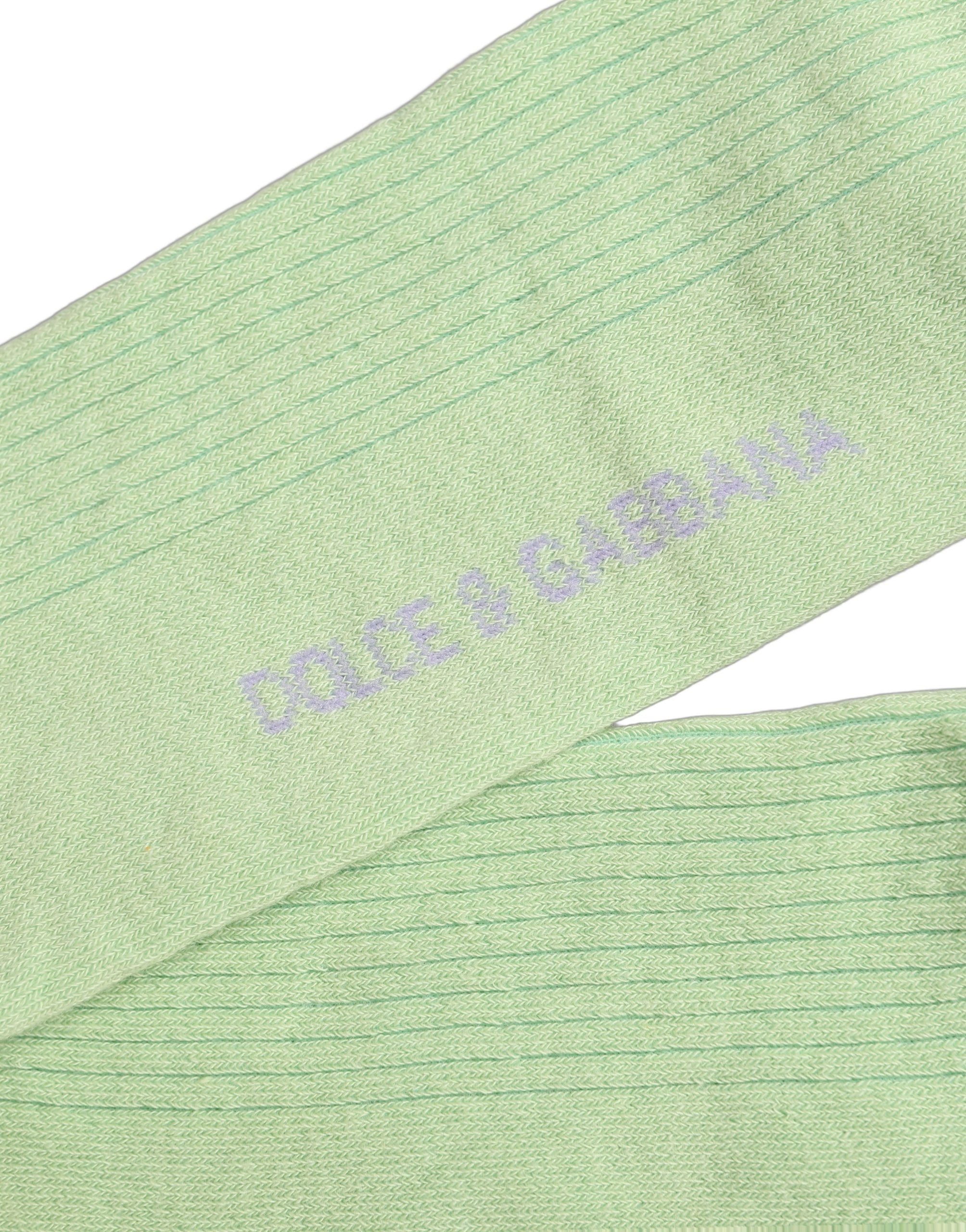 Dolce & Gabbana Men Light Green Logo Over Calf Accessory Socks Dolce & Gabbana