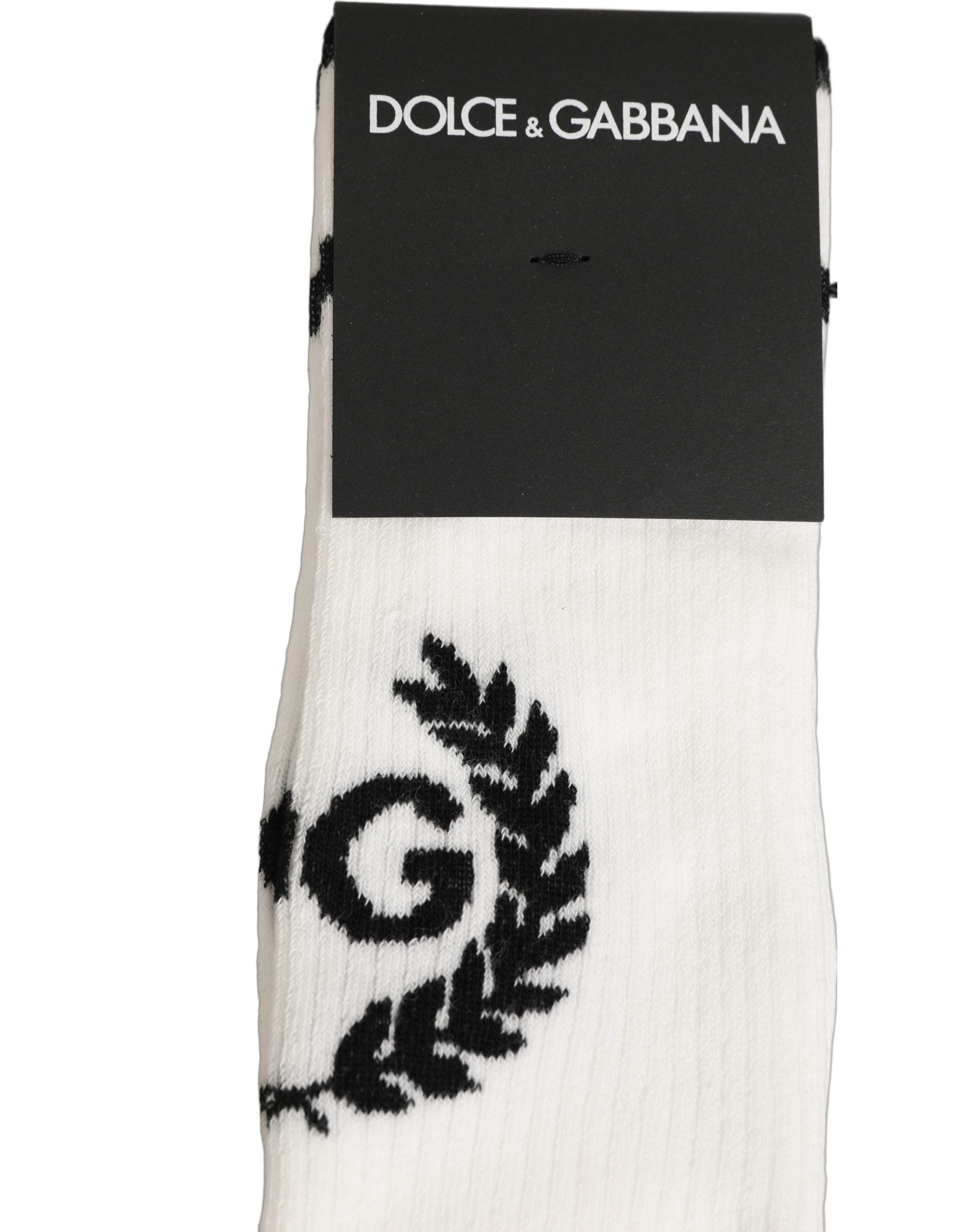 Dolce & Gabbana White Cotton DG Logo Mid Calf Accessory Socks Dolce & Gabbana