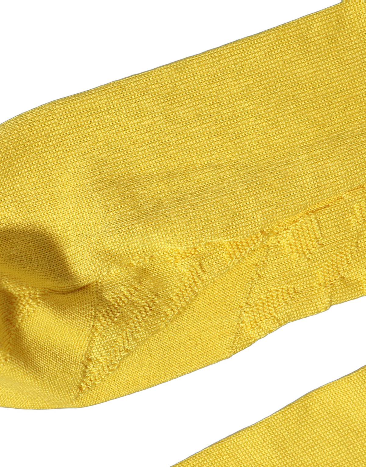 Dolce & Gabbana Men Yellow 100% Silk Mid Calf Accessory Socks Dolce & Gabbana