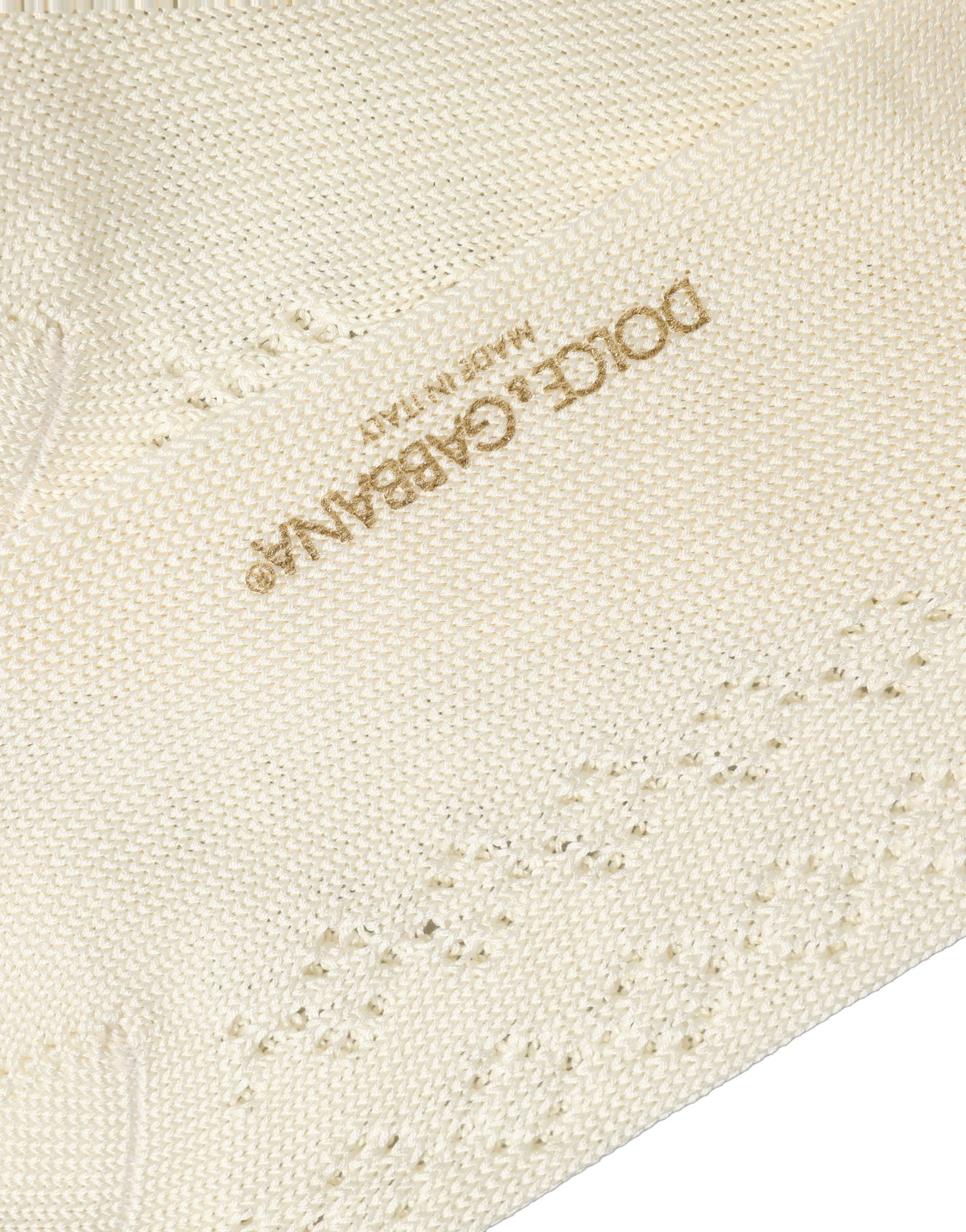 Dolce & Gabbana Off White Cotton Knit Mid Calf Accessory Socks Dolce & Gabbana